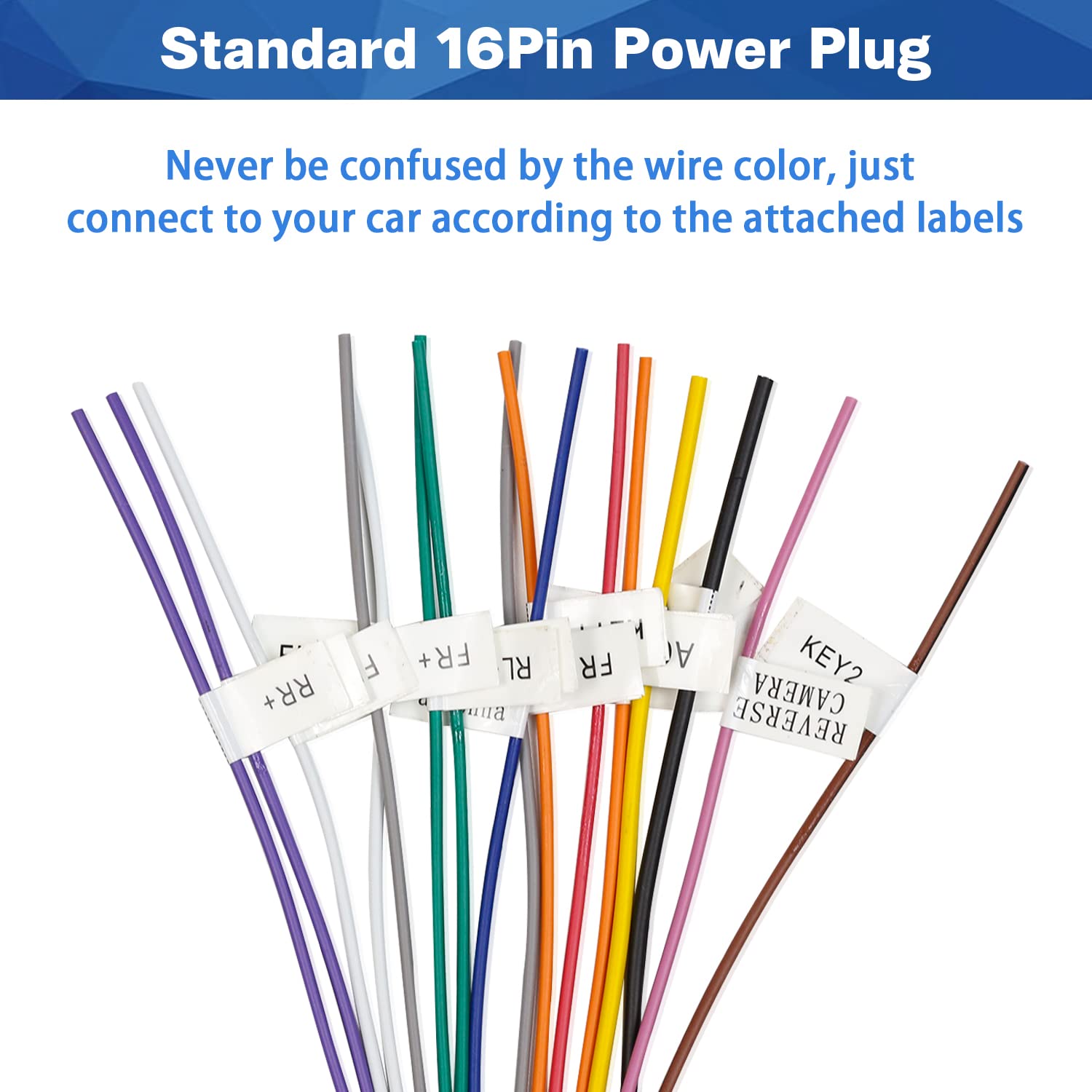 Fiegromech 16 Pin Iso Radio Wiring Harness Adapter For Android Car Stereo Radio Gps Head Unit Dvd Player Power Speaker Wire Cabl