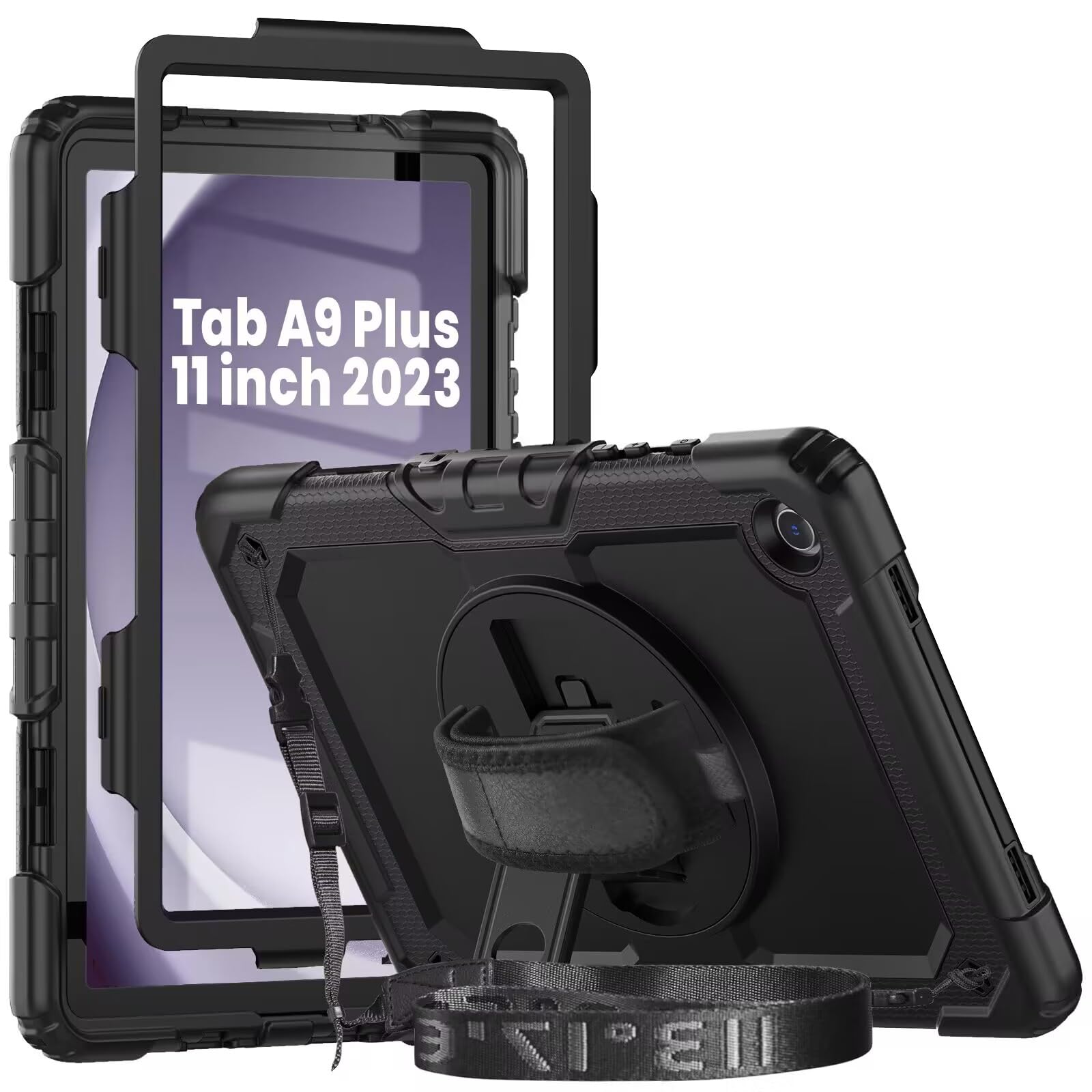 Herize Case Compatible With Galaxy Tab A9+ Plus 11 Inch Model Sm X210/X216/X218 With Screen Protector Pen Holder Stand Shoulder