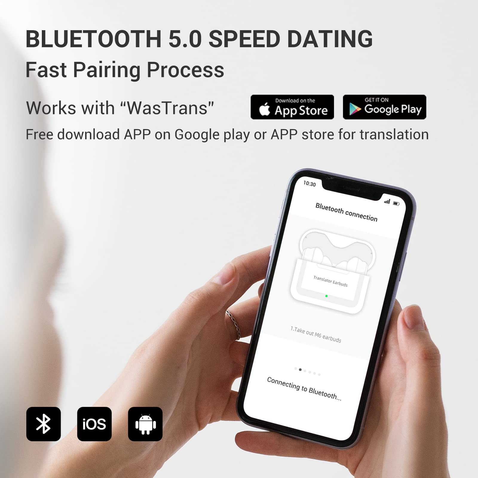 Wooask Translator Earbuds Online Translation 71 Languages And 56 Accents 3 In 1 Translator Earphones Music Calling And Translati