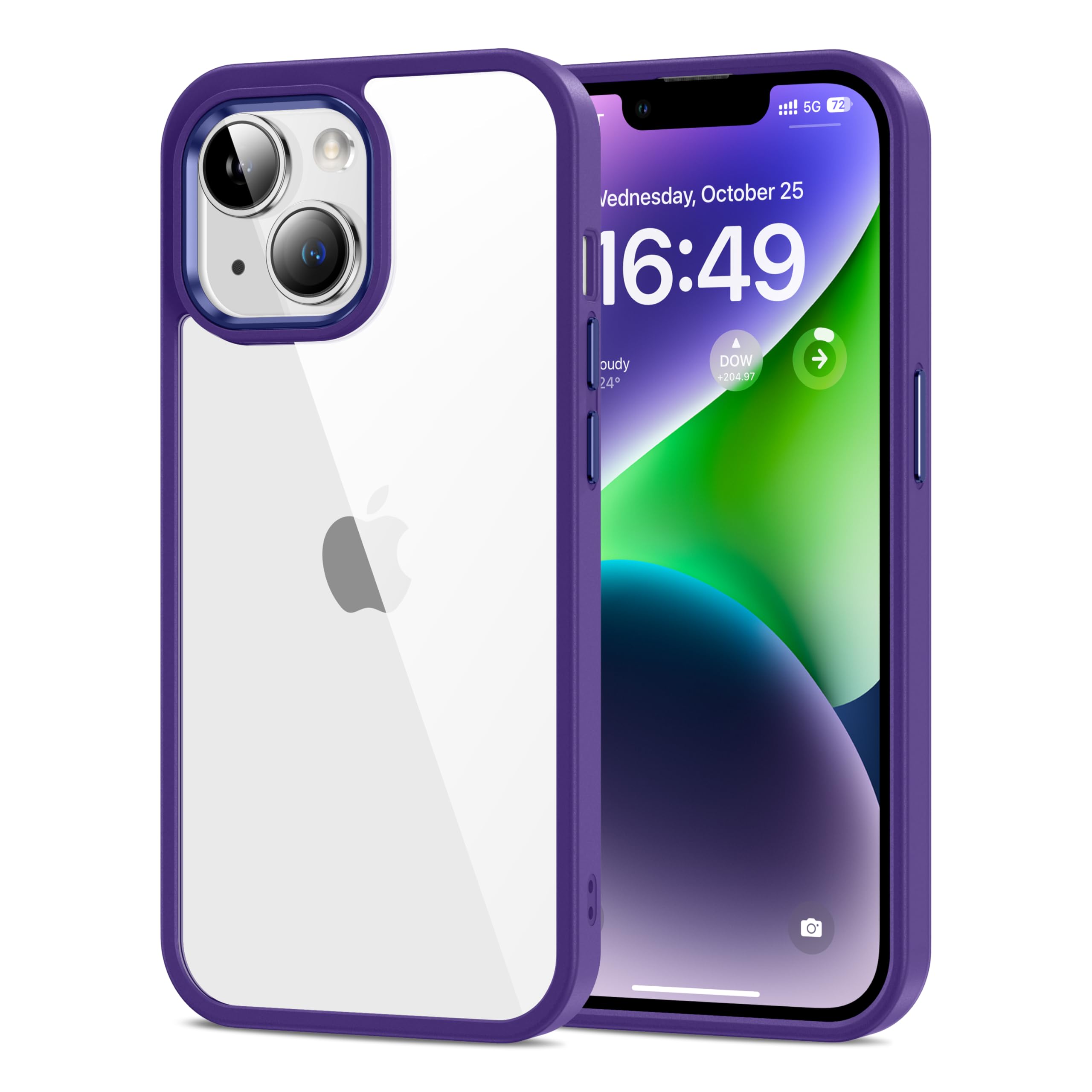 HOOMIL Case for iPhone 14 Plus 6.7-Inch, Non-Yellowing, Drop Protection, Anti-Scratch Transparent Hard Back Phone Cover - Dark P