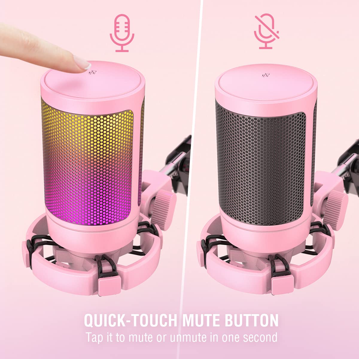 Fifine Gaming Usb Microphone Kit, Pc Streaming Recording Computer Rgb Microphone Set For Podcasting, Singing, Youtube, Condenser