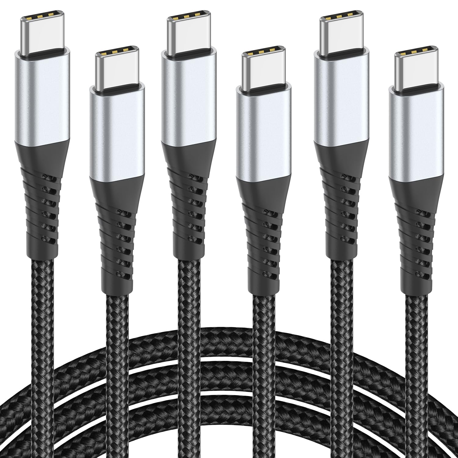Usb C To Usb C Cable 3Ft, 3 Pack 60W Usb Type C To C Fast Charging Cable Braided 3 Foot Usbc To Usbc Cord For Iphone 15 Pro Max,
