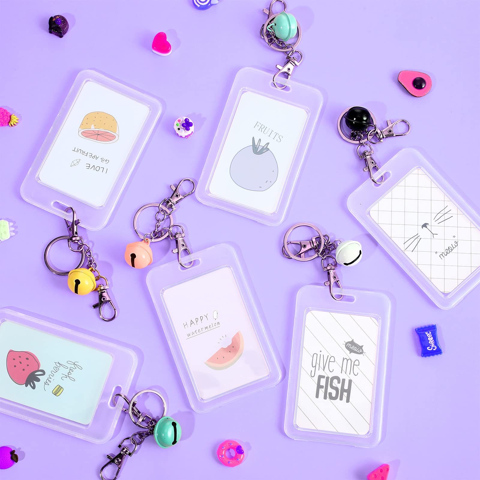 6 Pieces Mini Film Key Chain Custom Picture Key Ring For Mini 9 Photo Film Personalized Changeable Photo Key Chain With Bell For