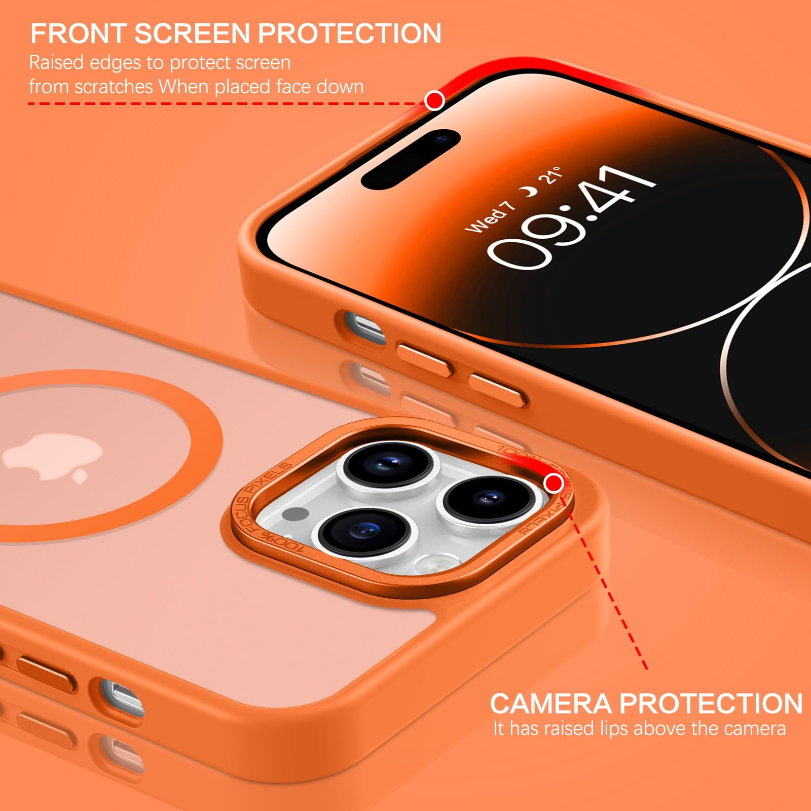 Bentoben Magnetic For Iphone 13 Pro Case [Compatible With Magsafe] Translucent Matte 13 Pro Phone Case Slim Thin Shockproof Wome