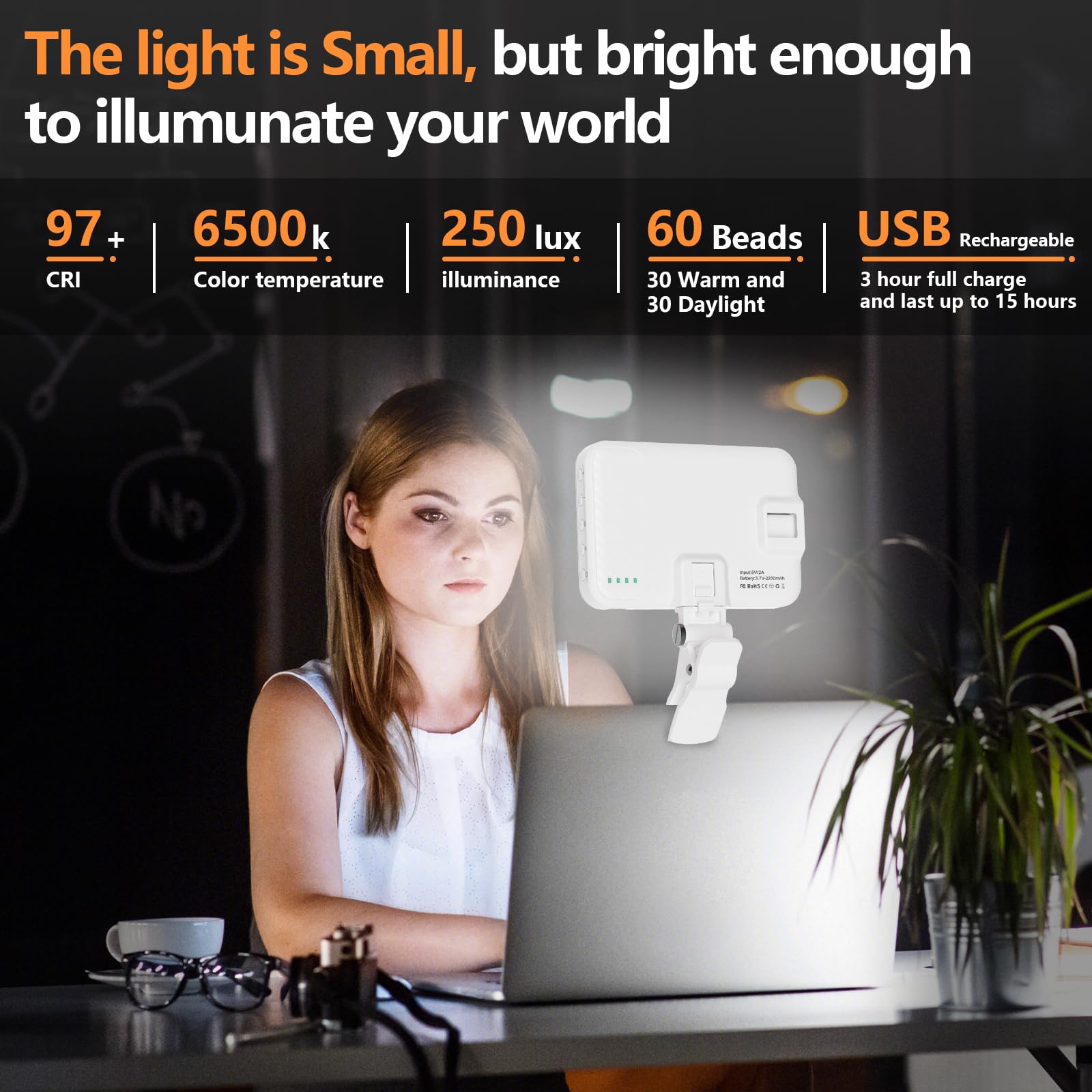 Selfie Light For Iphone   Bansine Usb Rechargeable Led Phone Light   Portable Photo Light With 97+ Cri, Up To 6500K Color Temper