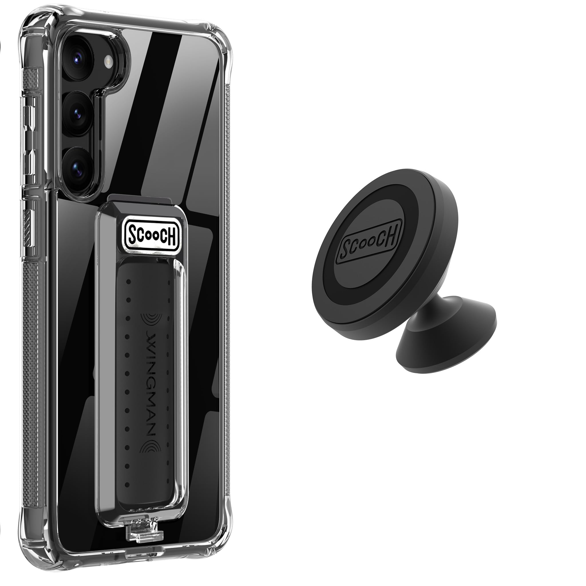 Scooch Wingman Case With Pop Out Car Mount, Grip, And Kickstand For Samsung Galaxy S23+ Plus Case [10 Ft Drop Protection] Bundle