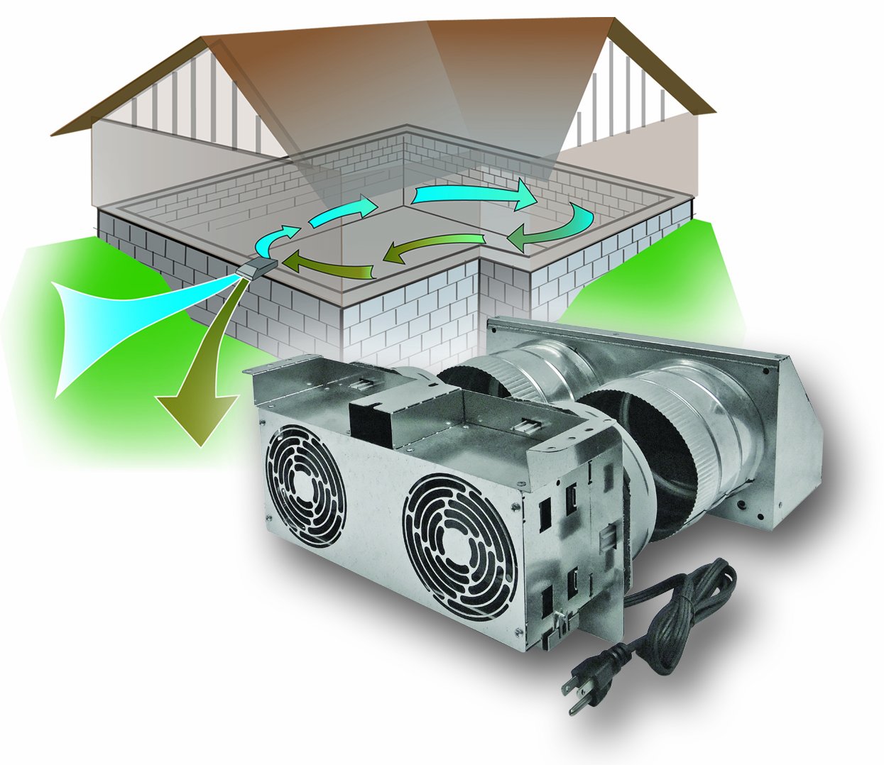 Tjernlund X2R Remote Mount Xchanger Reversible Basement Fan