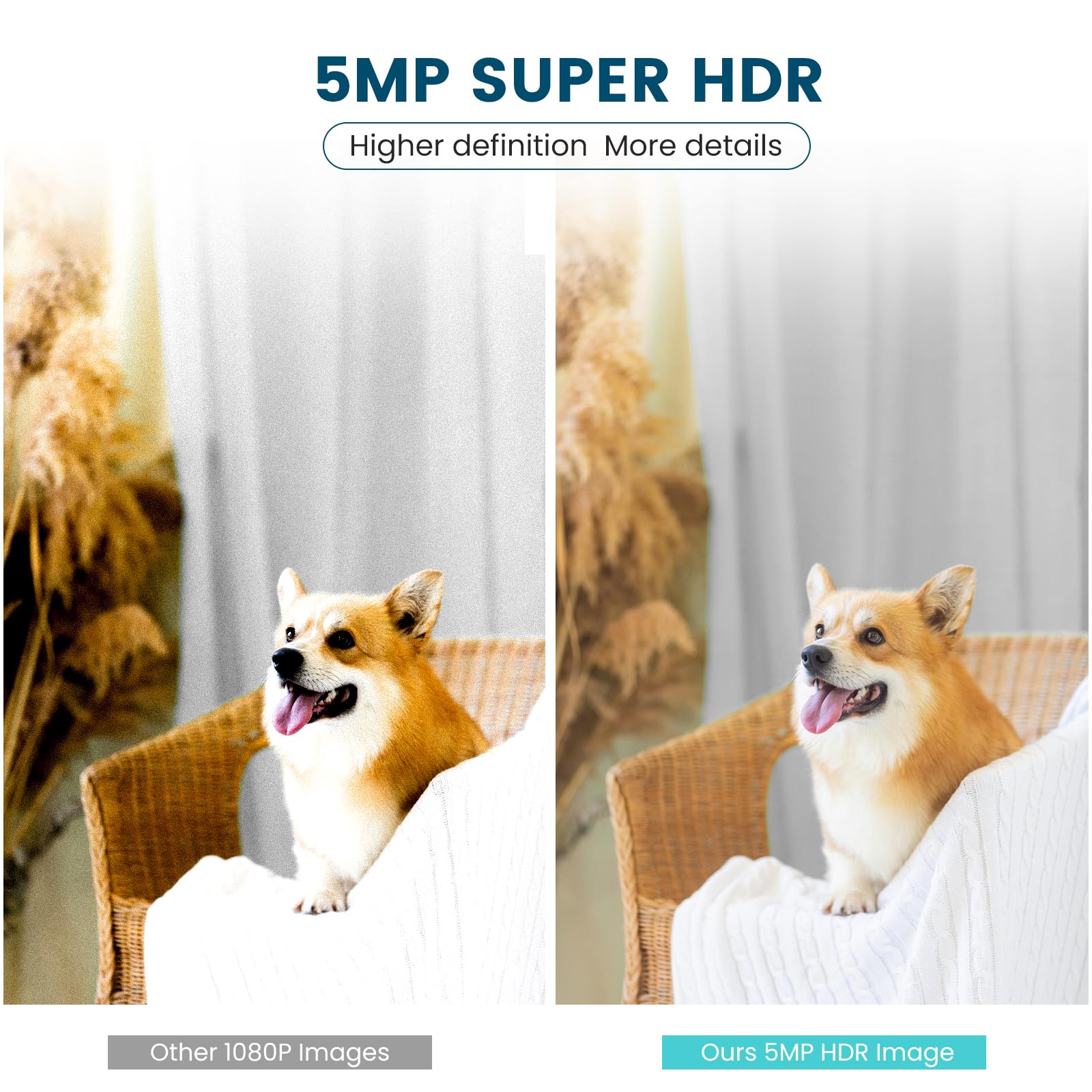 Litokam 5Mp Indoor Security Camera, 5G/2.4G Wifi Home Security Camera With Phone App, Pet Camera For Baby Monitor With Ai Motion