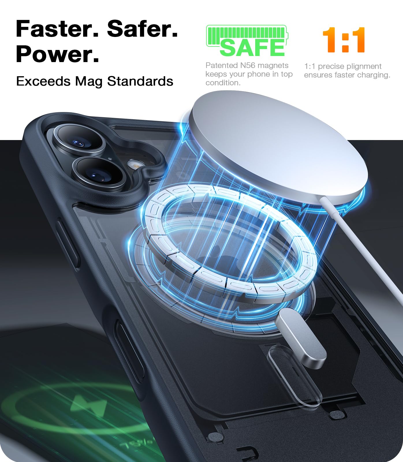 Torras Magnetic Shockproof For Iphone 16 Case, [18N Mighty Magnetic] [12Ft Military Grade Drop Tested] [Fit For Magsafe] Protect