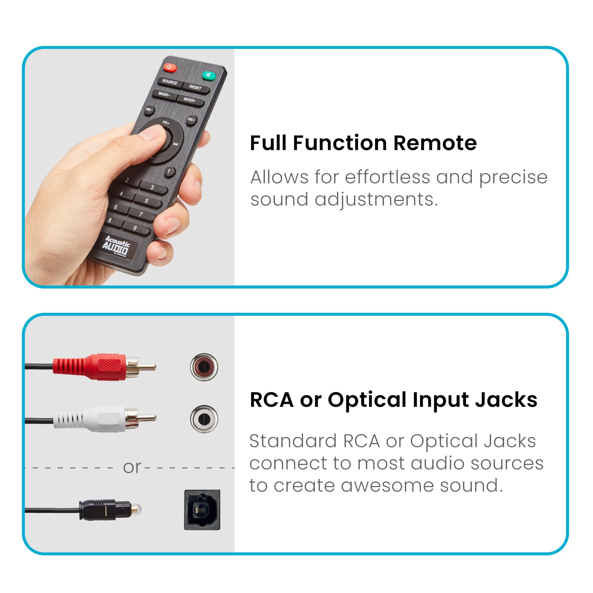 Acoustic Audio By Goldwood Bluetooth 2.1 Speaker System 2.1-Channel Home Theater Speaker System, With Optical/Aux/Usb/Sd Inputs