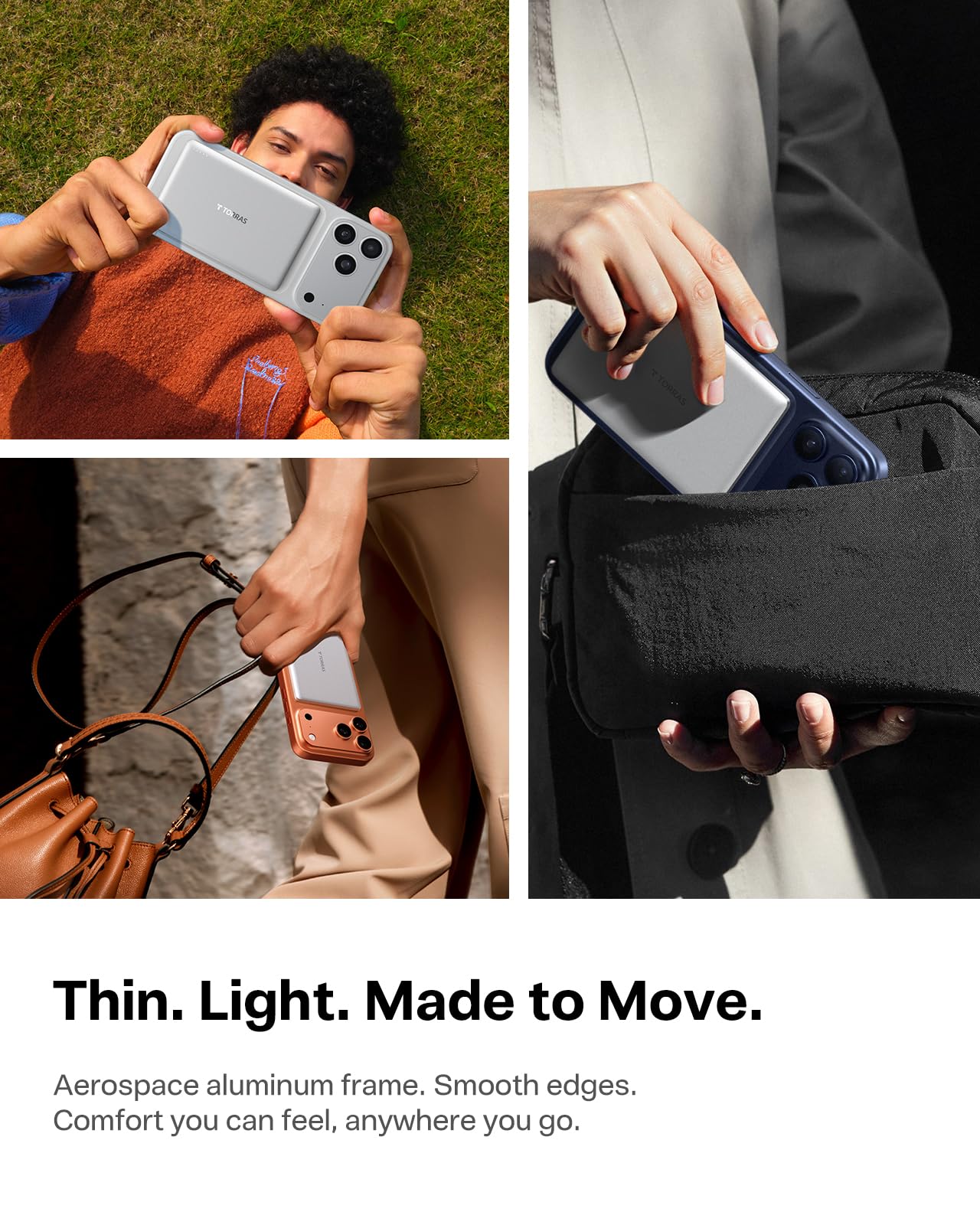 Torras Minimag Power Bank, Ultra Slim 5,000Mah Wireless Portable Charger With Usb-C Cable, Fast Charging Iphone Air Magsafe Batt