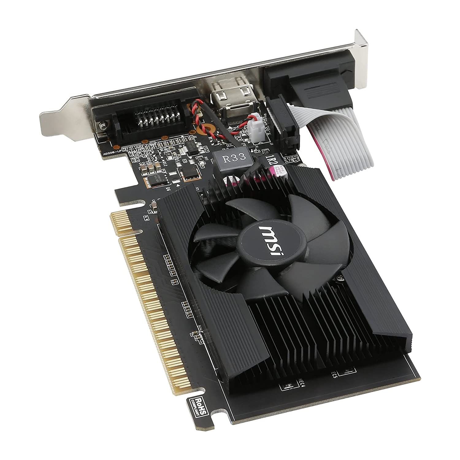 Msi Gaming Geforce Gt 710 2Gb Gdrr3 64 Bit Hdcp Support Directx 12 Opengl 4.5 Single Fan Low Profile Graphics Card (Gt 710 2Gd3