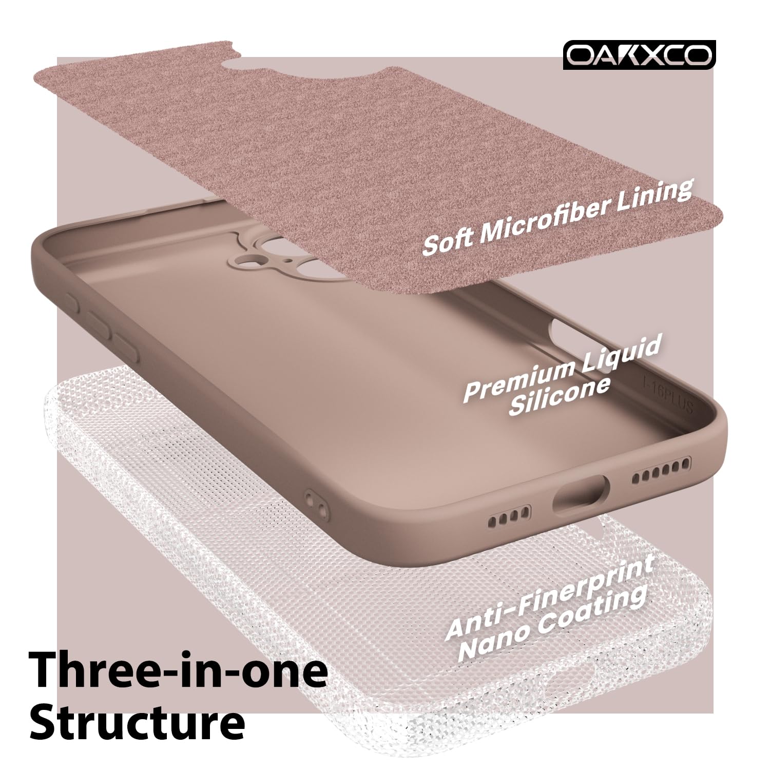 Oakxco For Iphone 16 Plus Phone Case Liquid Silicone, Thin Slim Soft Rubber Gel Tpu Plain Protective Simple Cover For Women Girl