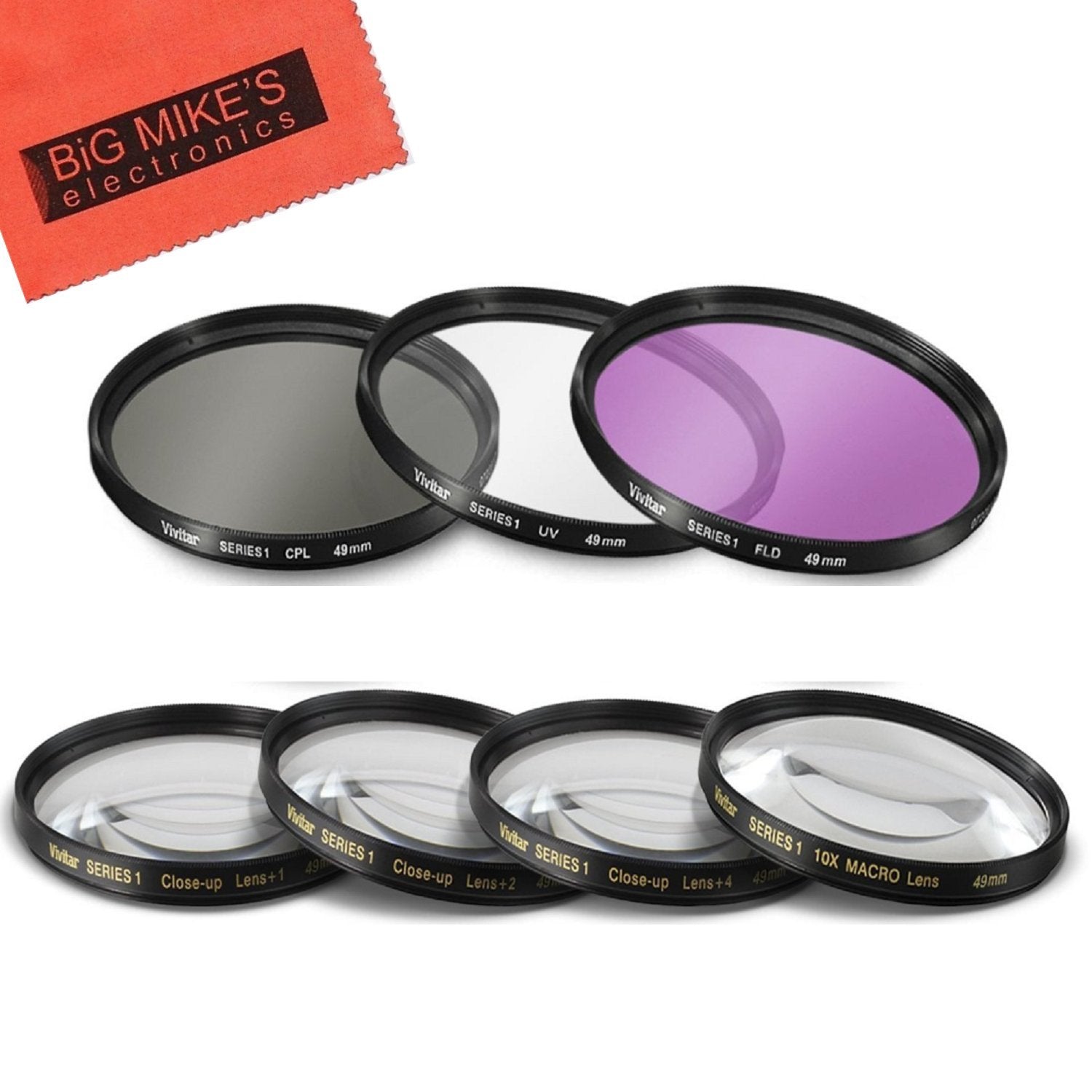 49Mm 7Pc Filter Set For Canon Ef 50Mm F/1.8 Stm Lens   Includes 3 Pc Filter Kit (Uv Cpl Fld) And 4Pc Close Up Filter Set (+1+2+4