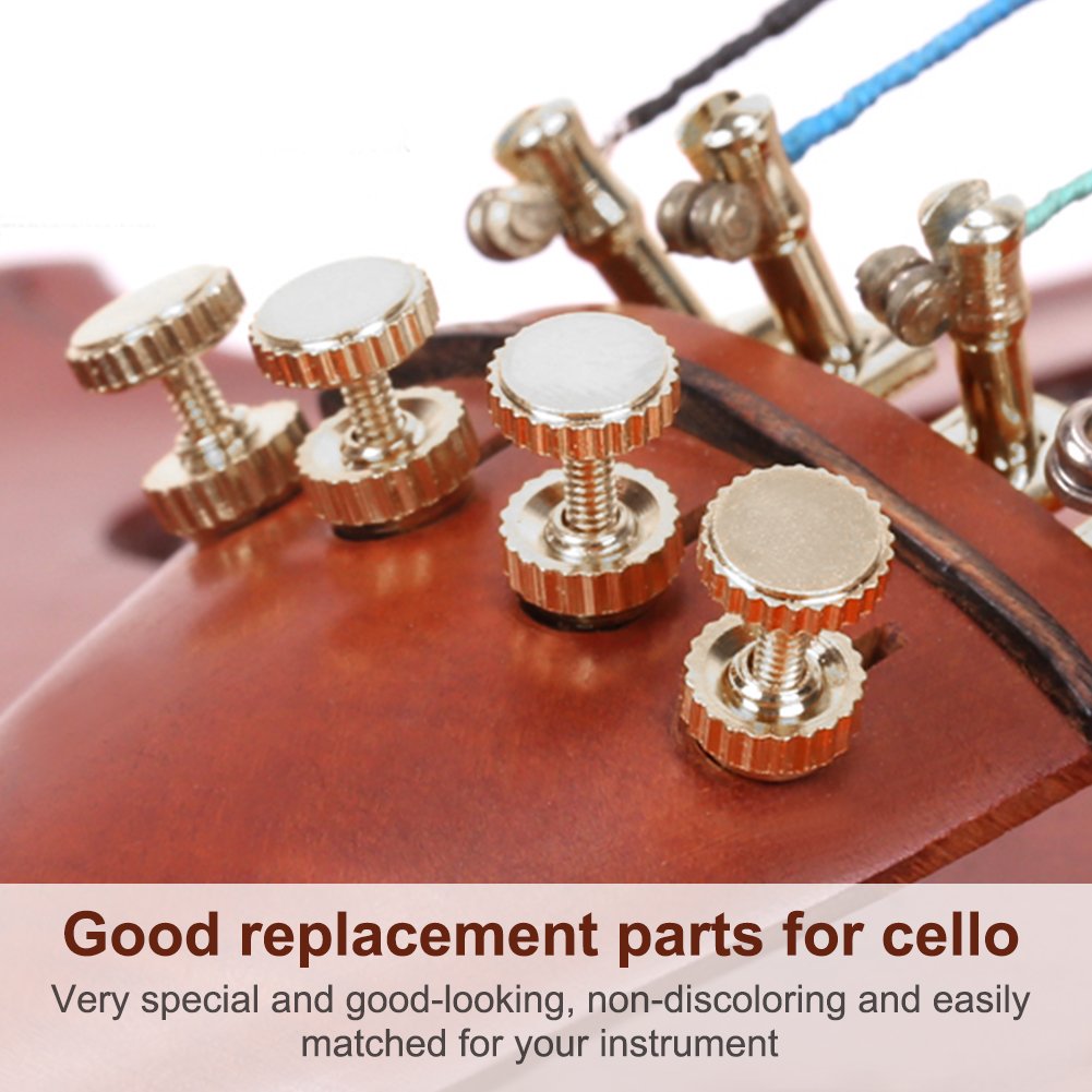 4Pcs/Set Cello String Adjusters, Metal Fine Tuners Cello Replacement Parts For 3/4 4/4 Cello