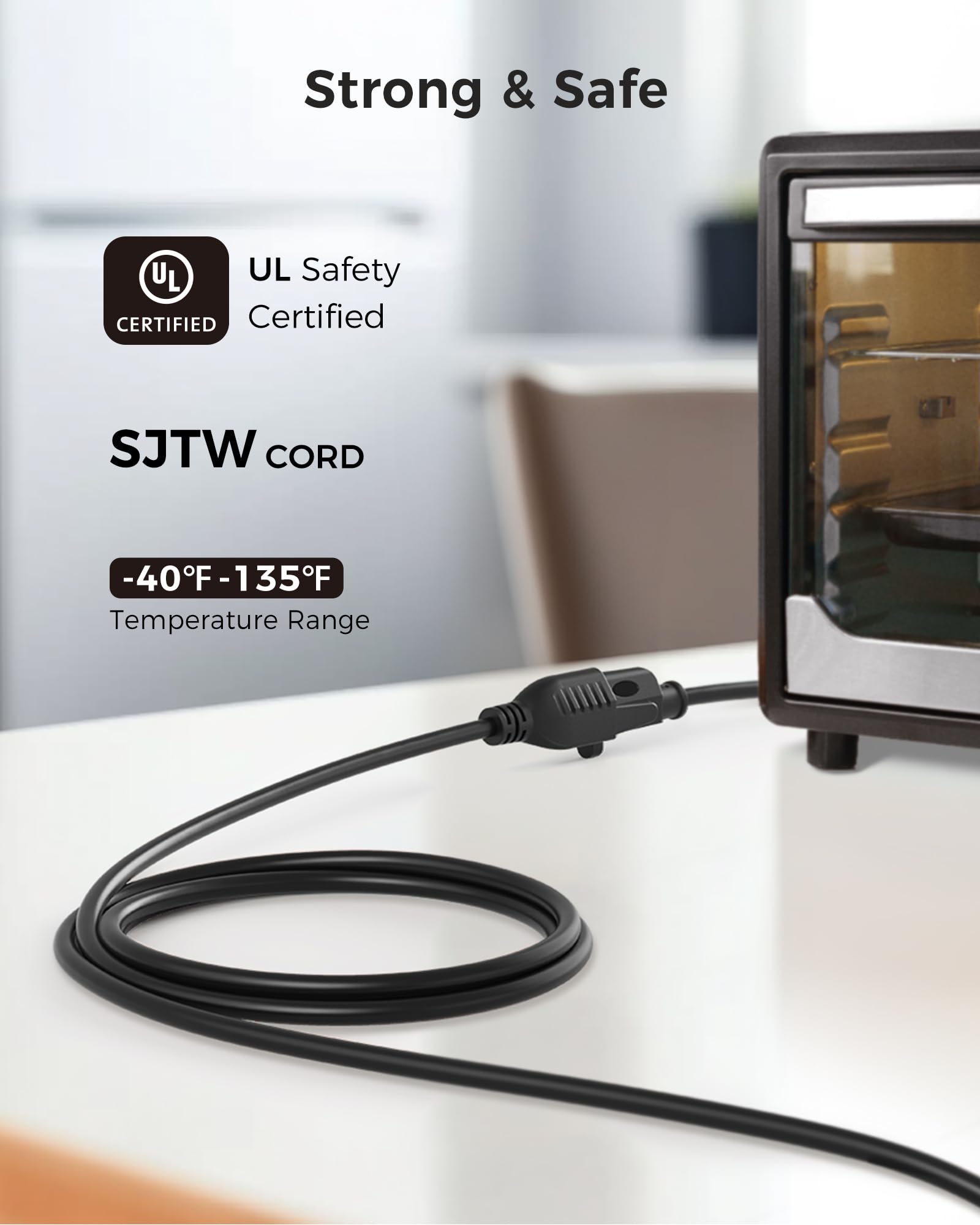 [Ul Listed] Cable Matters 16 Awg Heavy Duty 13A Long Power Extension Cord   35Ft, 3 Prong Power Cord Extension, Nema 5 15P To Ne