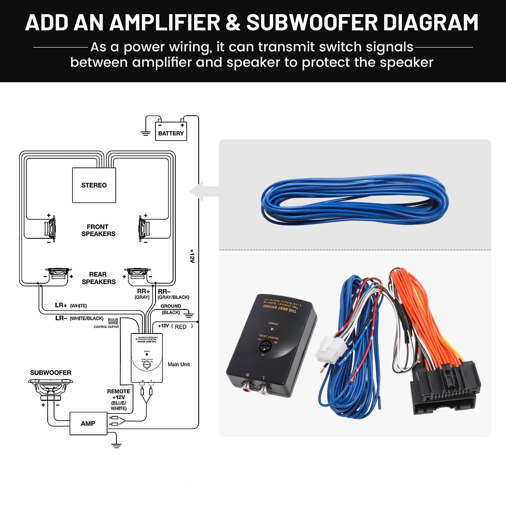 Nuith Add An Amplifier Subwoofer Interface Adapter Kit Select For Ford 2011 2018 F150 Explorer Fusion Mustang Factory Oem Radio