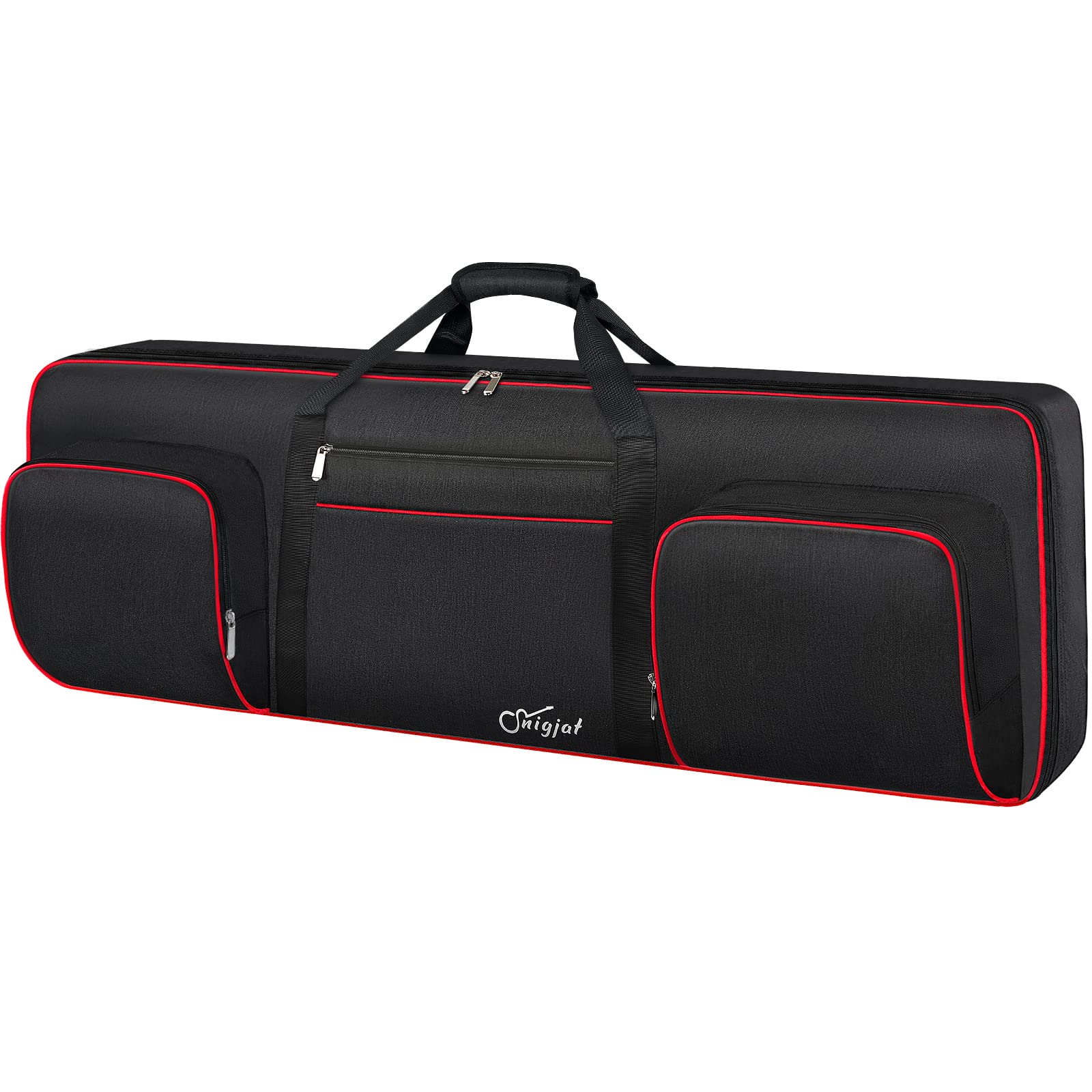 Snigjat 76 Key Keyboard Case Soft (Interior: 50''X 18''X6.1''), Padded Piano Case With Handle And Adjustable Shoulder Straps, Ke