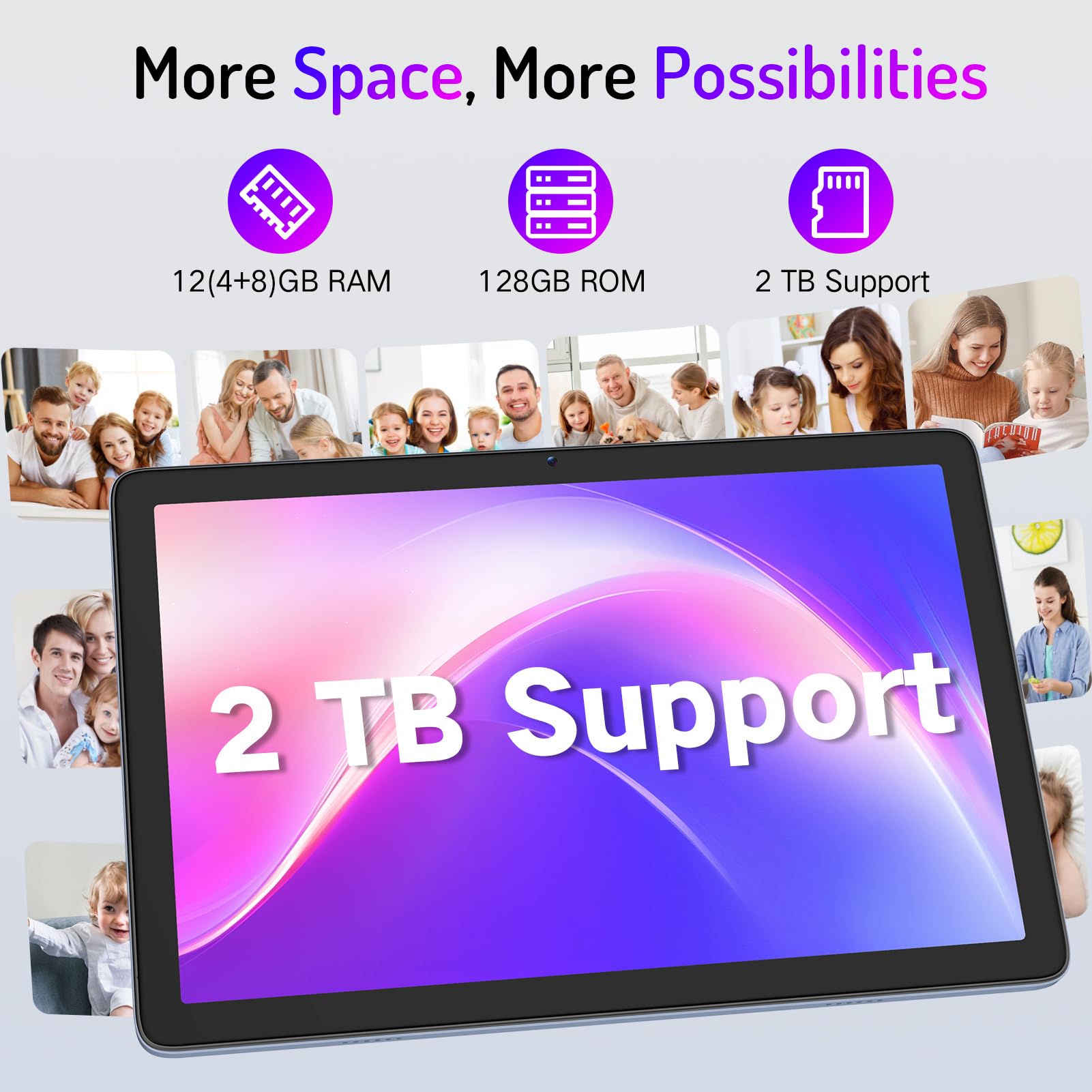 Lectrus Android 15 Tablet, 10.1-Inch Tablets Pc, 12Gb Ram +128Gb Rom (Expand To 2Tb), Octa-Core, Hd Ips Touchscreen, 10H Battery