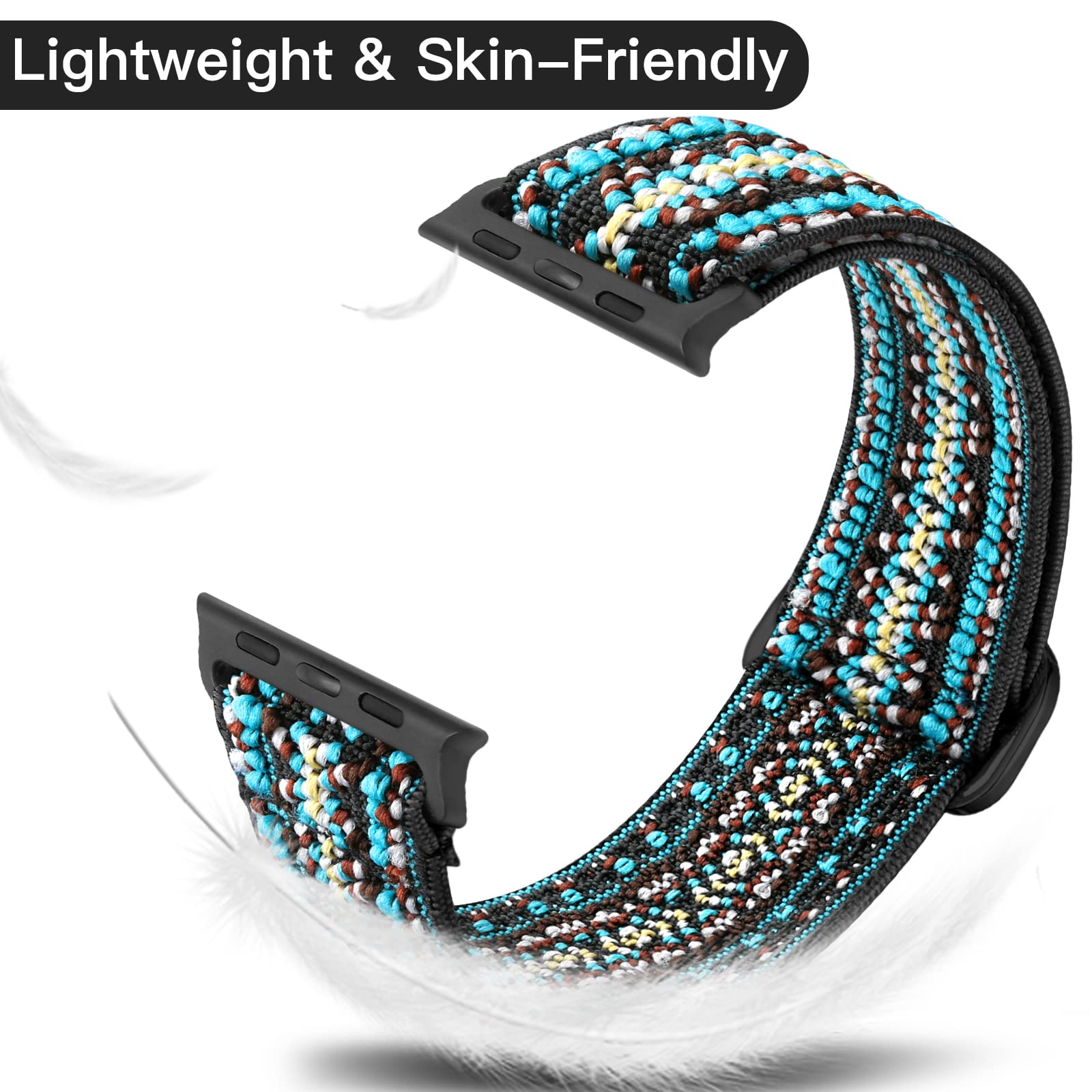 Lerobo Compatible For Apple Watch Bands 40Mm 41Mm 38Mm For Women Men Soft Adjustable Braided Solo Loop Nylon Bands For Iwatch Ul