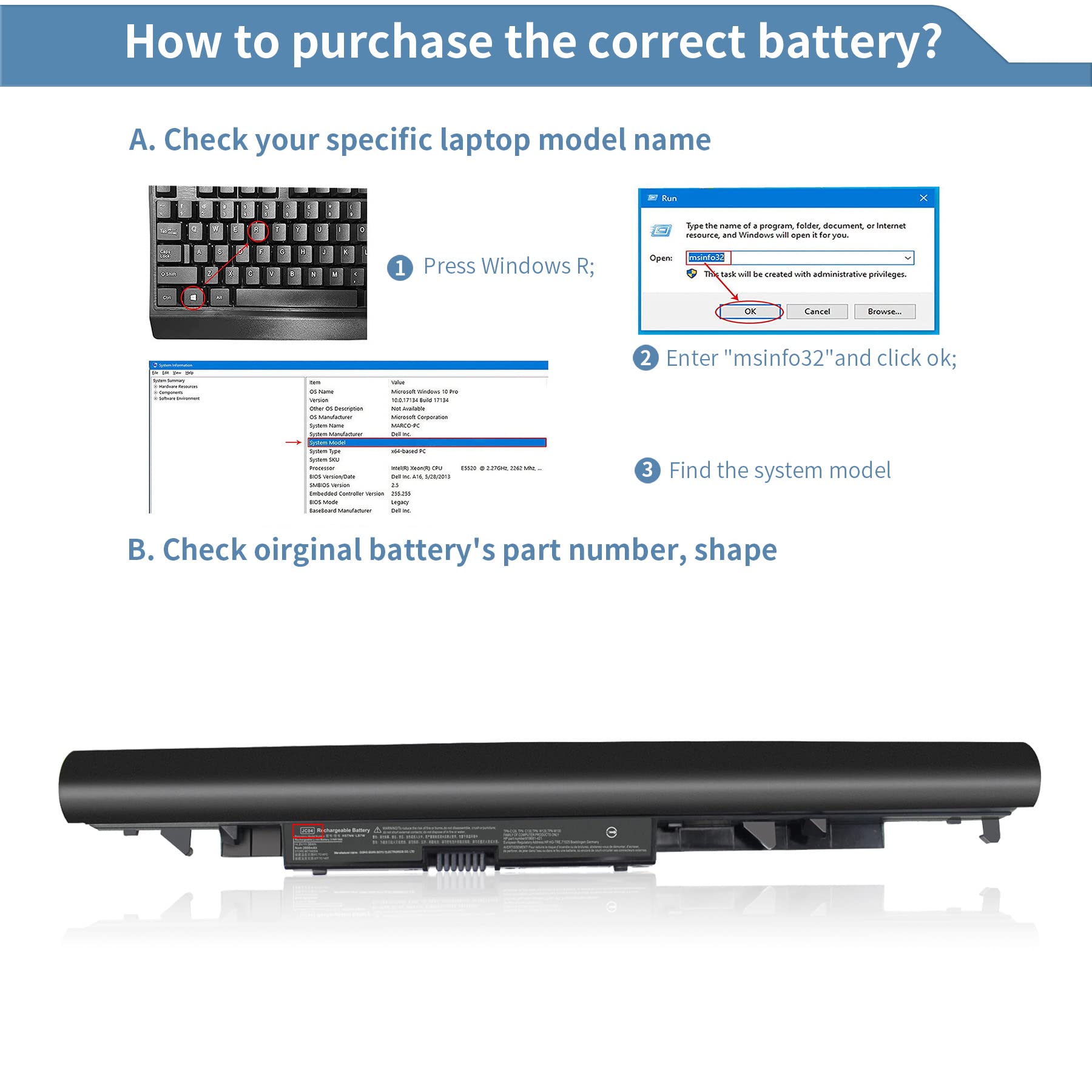 Jc04 919700 850 Battery For Hp 15 Bs 17 Bs 14 Bs 15 Bw0Xx 15 Bs0Xx 15 Bs1Xx 17 Bs0Xx 15 Bs015Dx 15 Bs013Dx 15 Bs134Wm 15 Bs234Wm