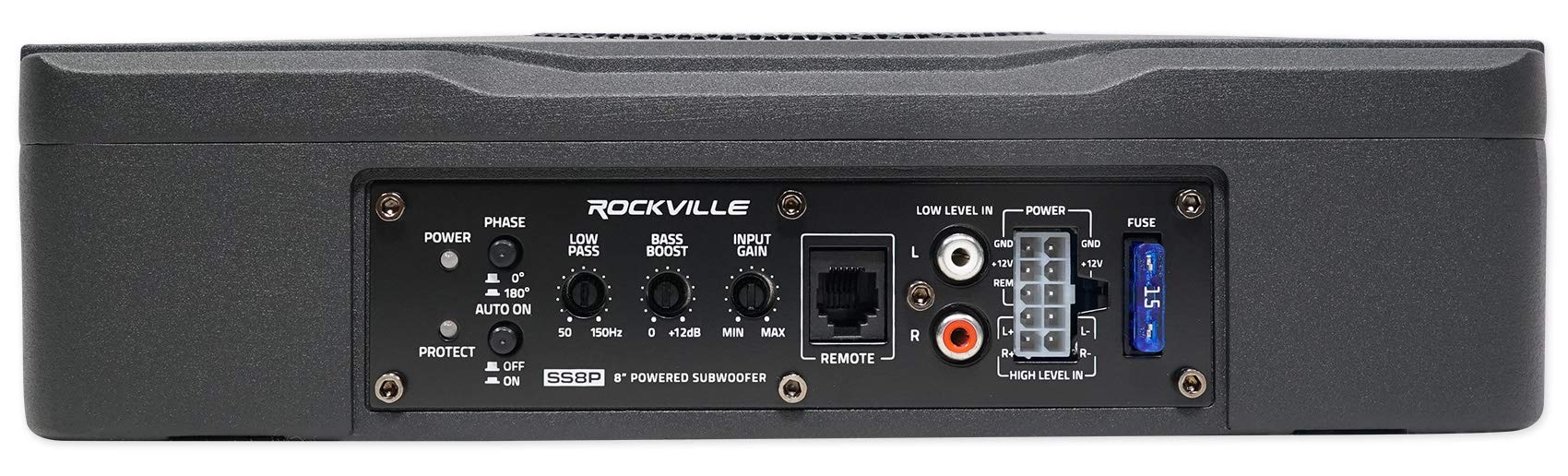 Rockville Ss8P 400 Watt Slim Under Seat Powered Car/Truck Subwoofer Sub+Amp Kit Black