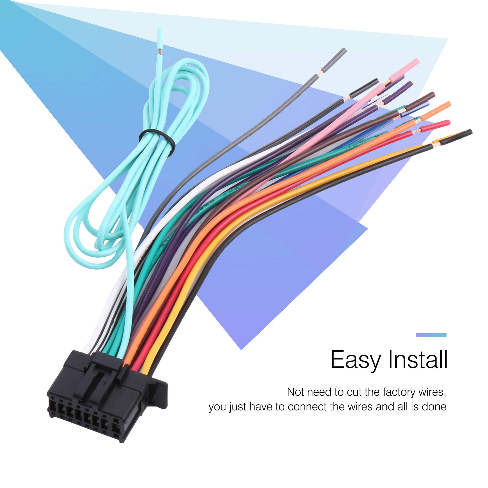 Rdbs 16 Pin Car Stereo Wire Harness Plug For Pioneer/Premier Aftermarket Dvd Nav Radio Compatible With Deh X5700Hd, Deh X6700Bt, Deh X4700Bt, Deh X2700Ui, Avh4100Nex, Avh4000Nex, Avic 6100Nex,