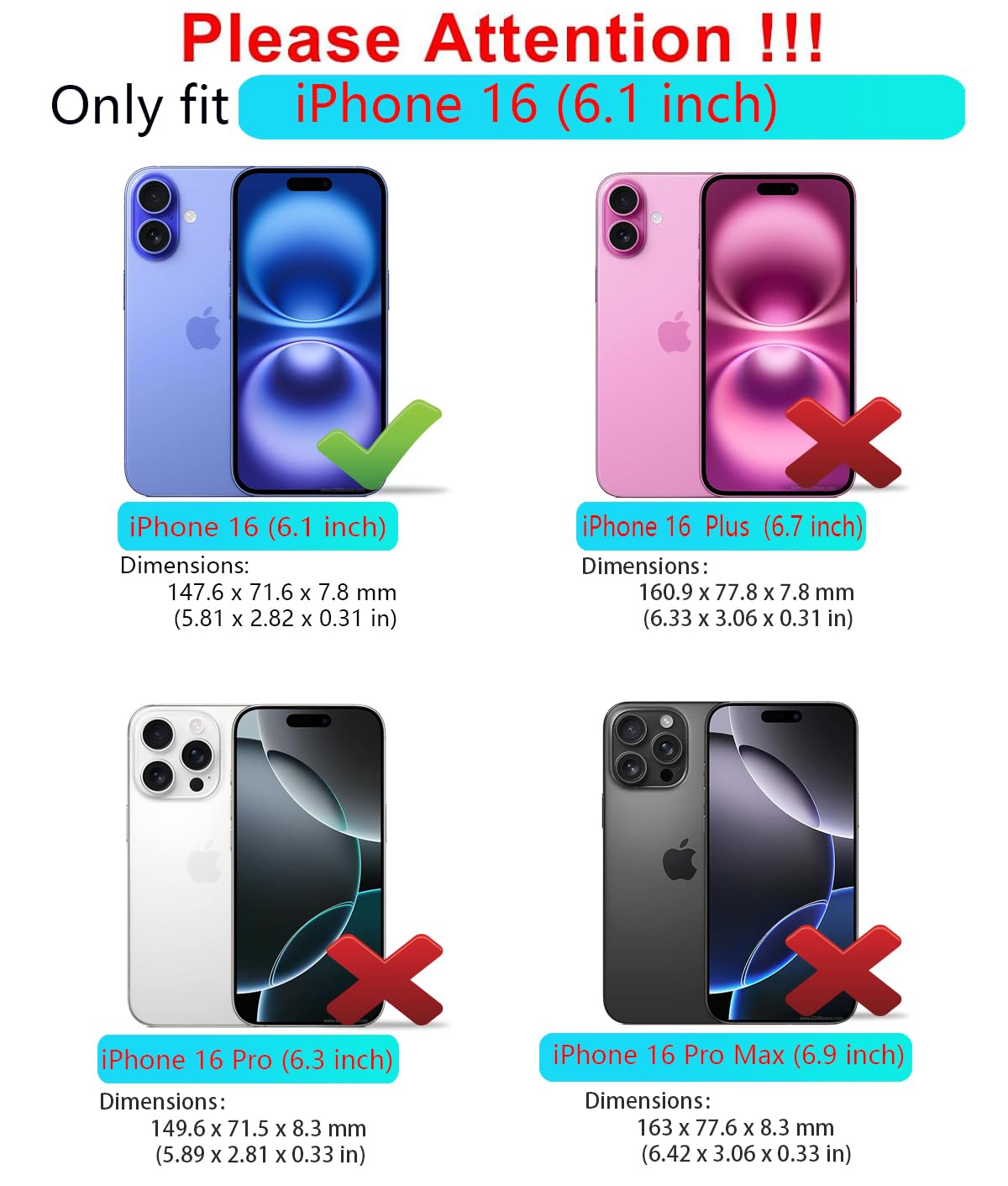 Sunstory For Iphone 16 Case With Hd Screen Protector & Slide Camera Cover & Rotated Ring Kickstand, [Military Grade] Phone Case