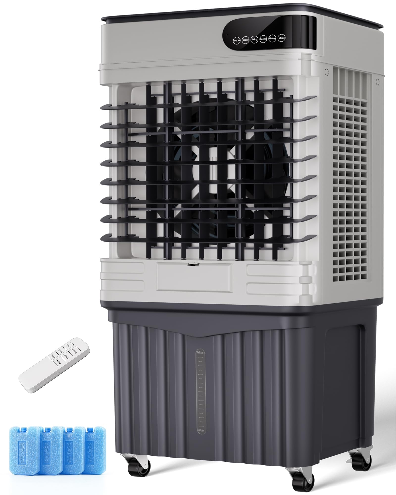 Uthfy Swamp Cooler, 42 Inch Evaporative Air Cooler with 13.5 Gal Large Water Tank, 3600 CFM, 120 Oscillation, 3 Modes & 3 Speeds