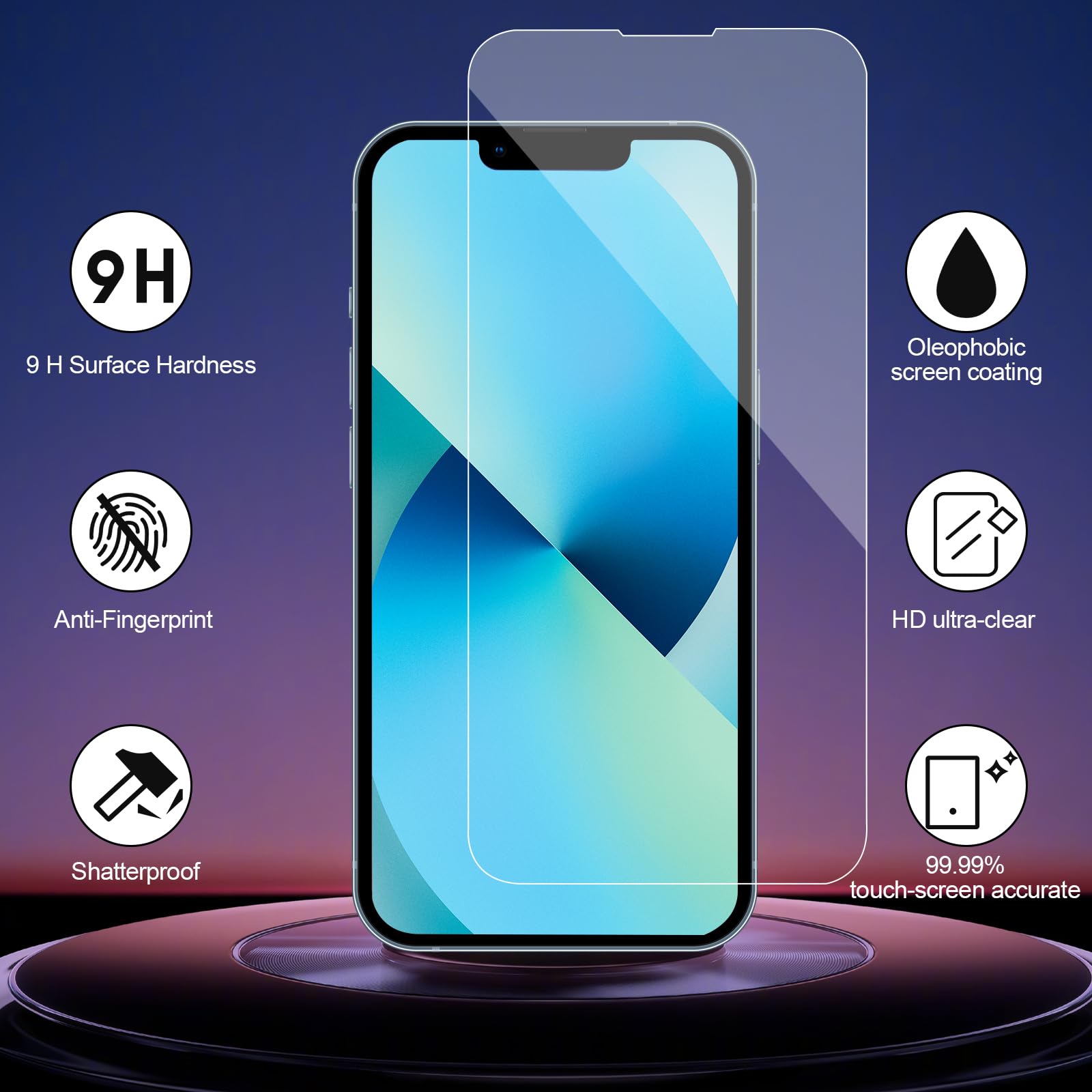 Avoar [3+3 Pack Glass Screen Protector For Iphone 13 With Camera Lens Protector, 6.1 Inch Hd Clear Tempered Glass Film For Iphon