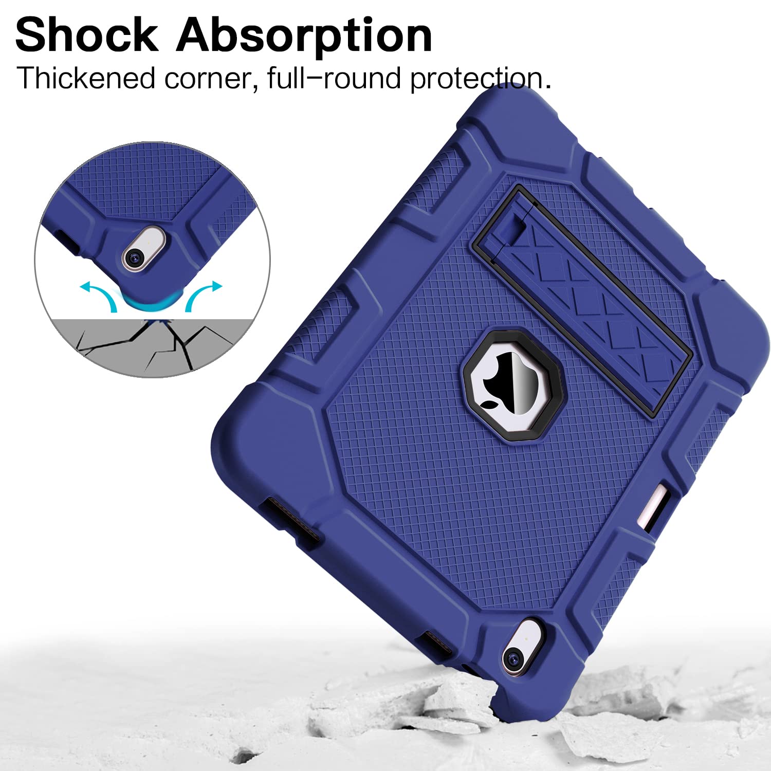 Azzsy Case For Ipad 10Th Generation 10.9 Inch 2022, [Built In Pencil Holder] Heavy Duty Shockproof Rugged Protective Case For Ip