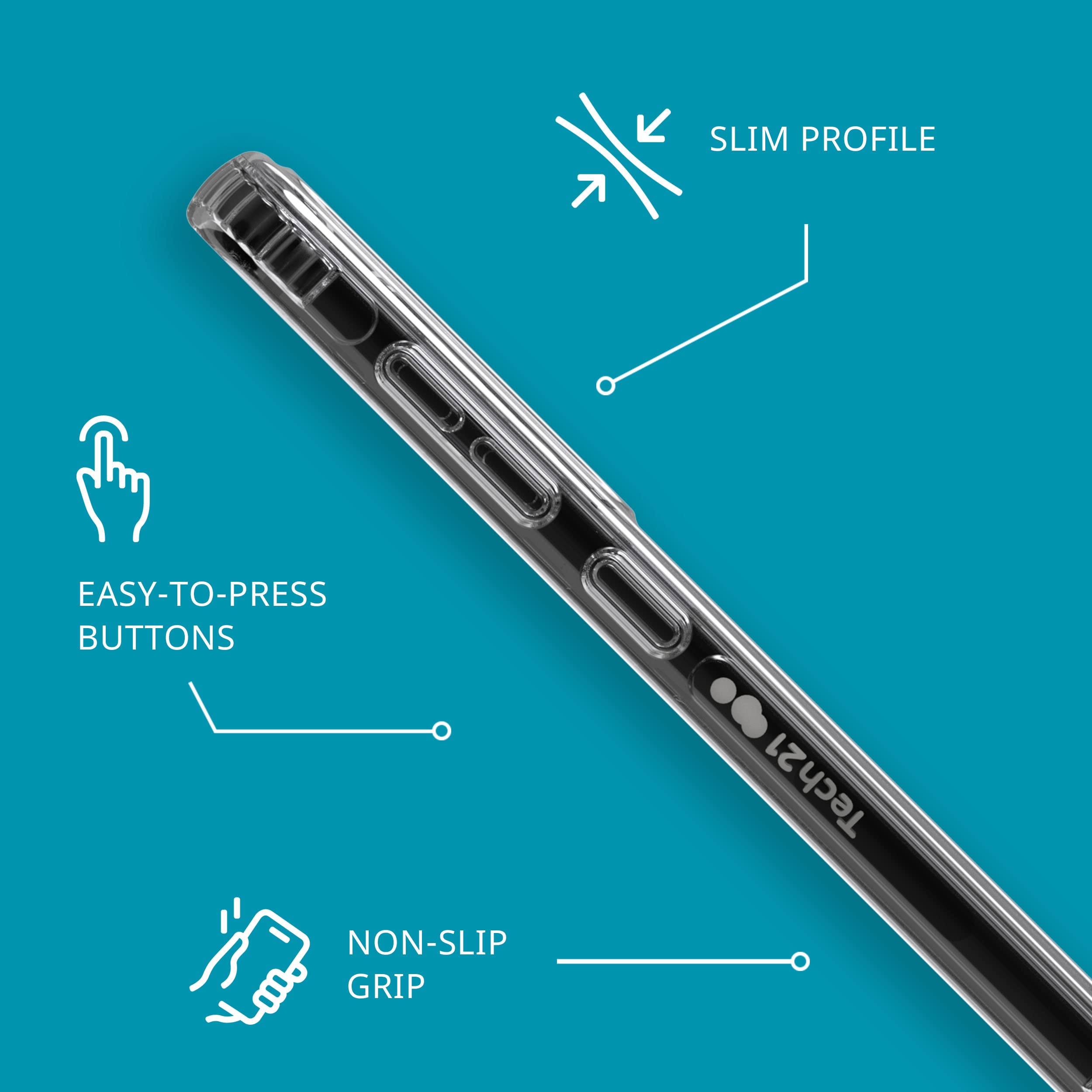 Tech21 Evo Clear For Samsung Galaxy S23 - Anti Yellowing Scratch Resistant With 12Ft Drop Protection Clear Phone Case