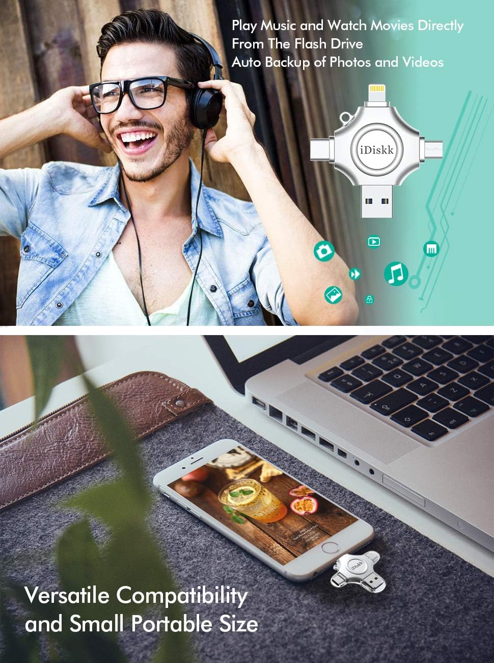 Idiskk 512Gb,Flash Drive For Iphone (15 And 16),Mfi Certified,4 In 1,For Photos And Videos,Iphone Usb Storage,Photo Stick, For Ipad Android Samsung And Iphone 14/13/13 Pro/12/12 Pro/11/11 Pro/Xr