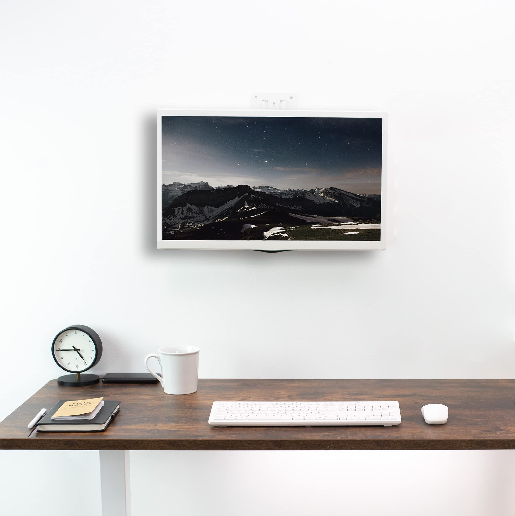 VIVO Height Adjustable 17 to 32 inch Single Monitor Articulating Wall Mount for Standing Workstations, Fits 1 Screen with Max VESA 100x100mm, White, MOUNT VW01AW