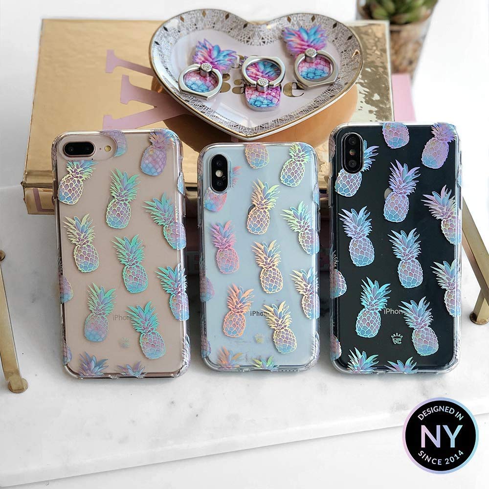 Velvet Caviar Phone Case iPhone 12 Pro Max 8ft Drop Tested Polycarbonate Holographic Pineapple