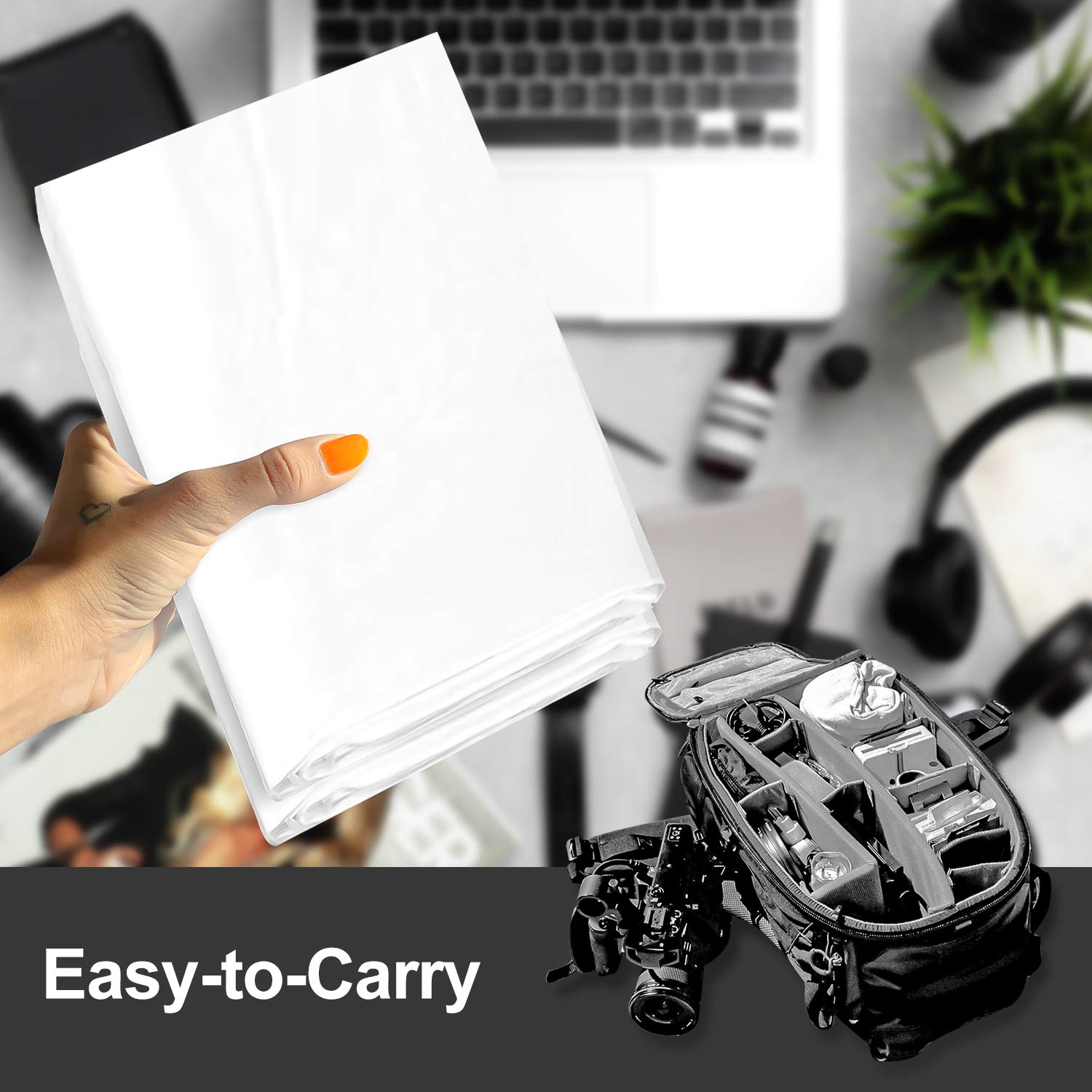 Julius Studio 9 Ft X 15 Ft White Chromakey Photo Video Studio Fabric Backdrop, Background Screen, Pure White Muslin, Photography