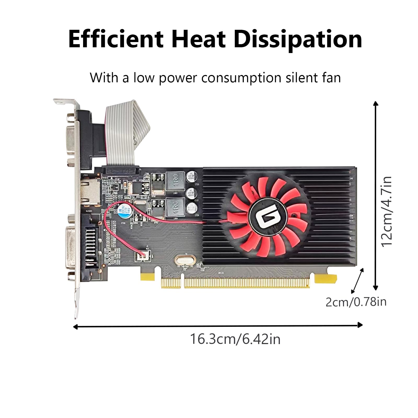 Glorto Radeon Hd 5450 1Gb Ddr3 Low Profile Graphics Card, Pci Express 2.0 X16, Hdmi/Vga/Dvi, Entry Level Gpu For Pc, Sff And Htp