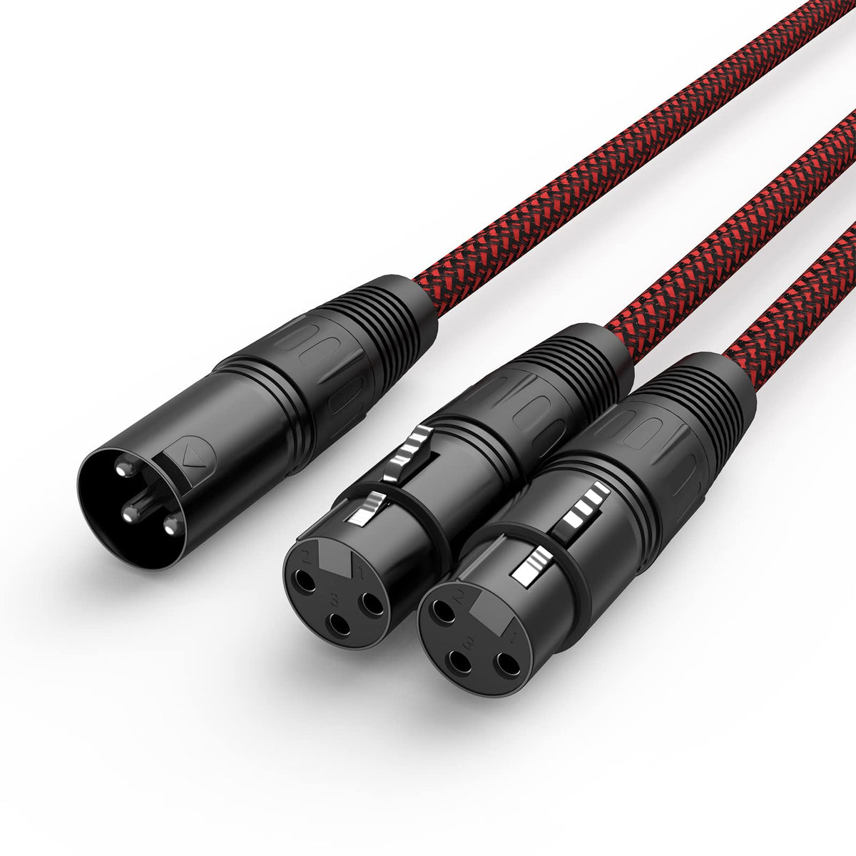 Bifale Xlr Cable 2Ft, Heavy Duty Hybrid Braided Xlr Patch Cable 3Pin Xlr Male To Female Multi Colored Microphone Cable Balanced