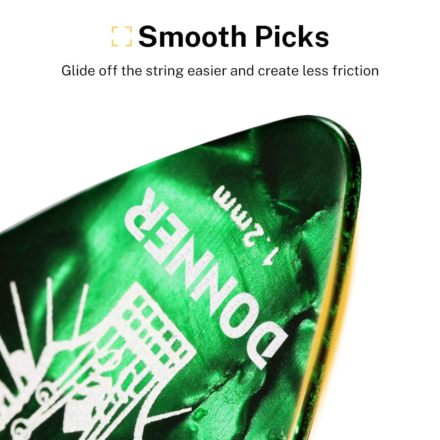 Donner Celluloid Guitar Picks 16 Pack With Tin Box Includes Thin, Medium, Heavy & Extra Heavy Picks, For Acoustic Guitar Electri