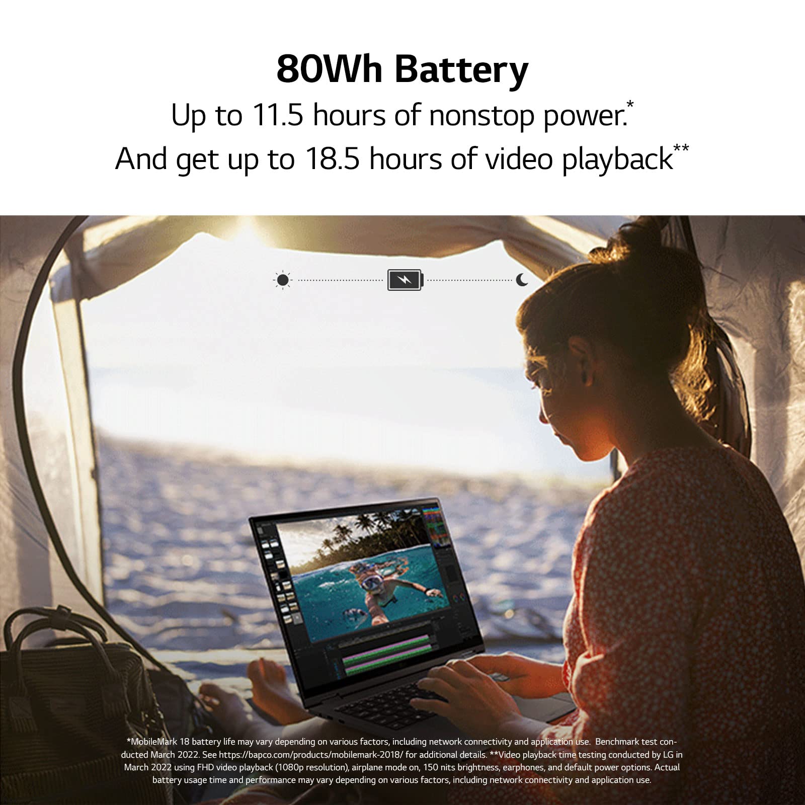 Lg Gram (2022) 16T90Q 2 In 1 Tablet Laptop, 16'' (2560 X 1600) Ips Display, Intel Evo 12Th Gen I7 1260P Processor, 16Gb Lpddr5,