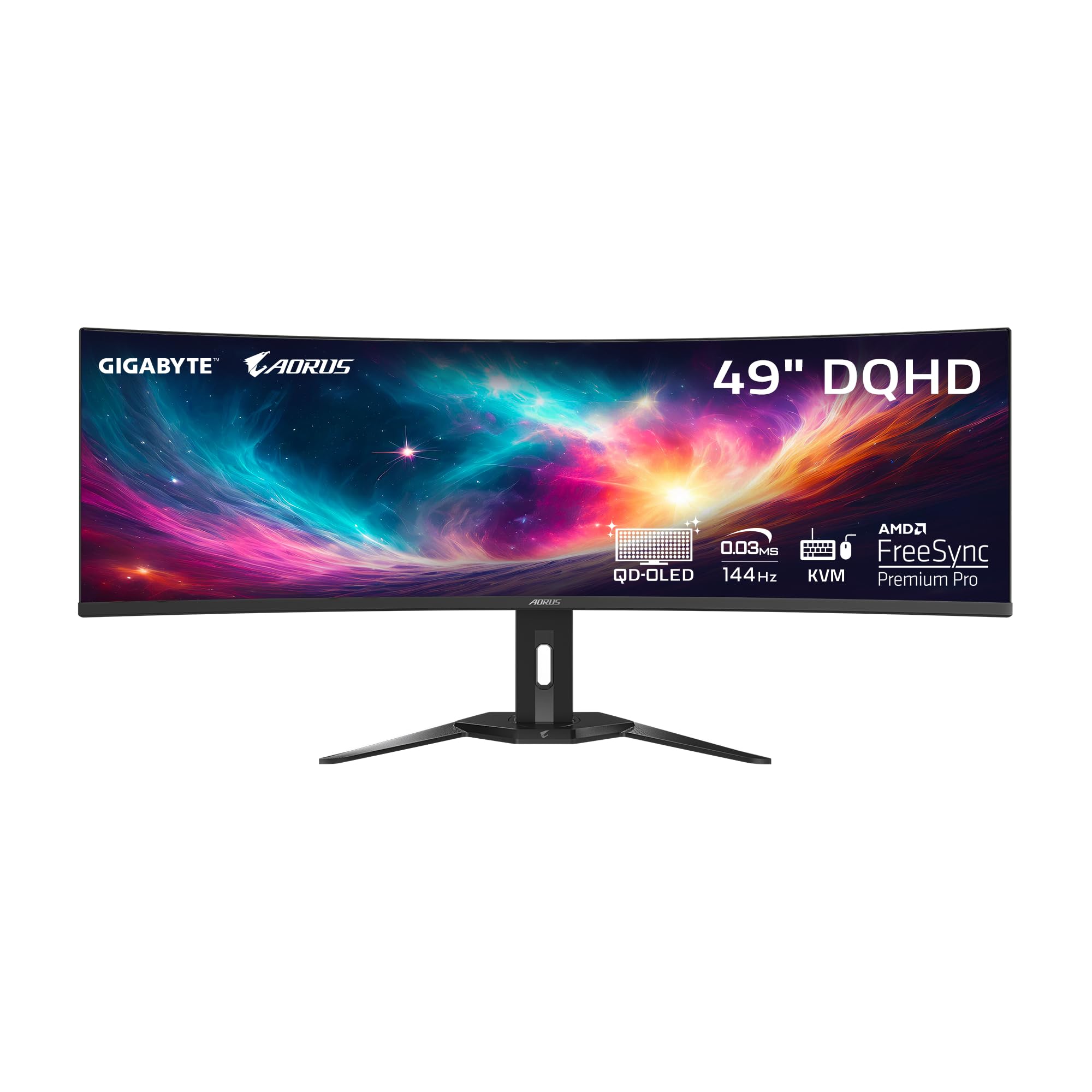 GIGABYTE - AORUS CO49DQ - 49 QD OLED - 5120x1440 DQHD 32:9-1800R - 144Hz - 0.03ms GTG - AMD FreeSync Premium Pro - Super Ultrawi