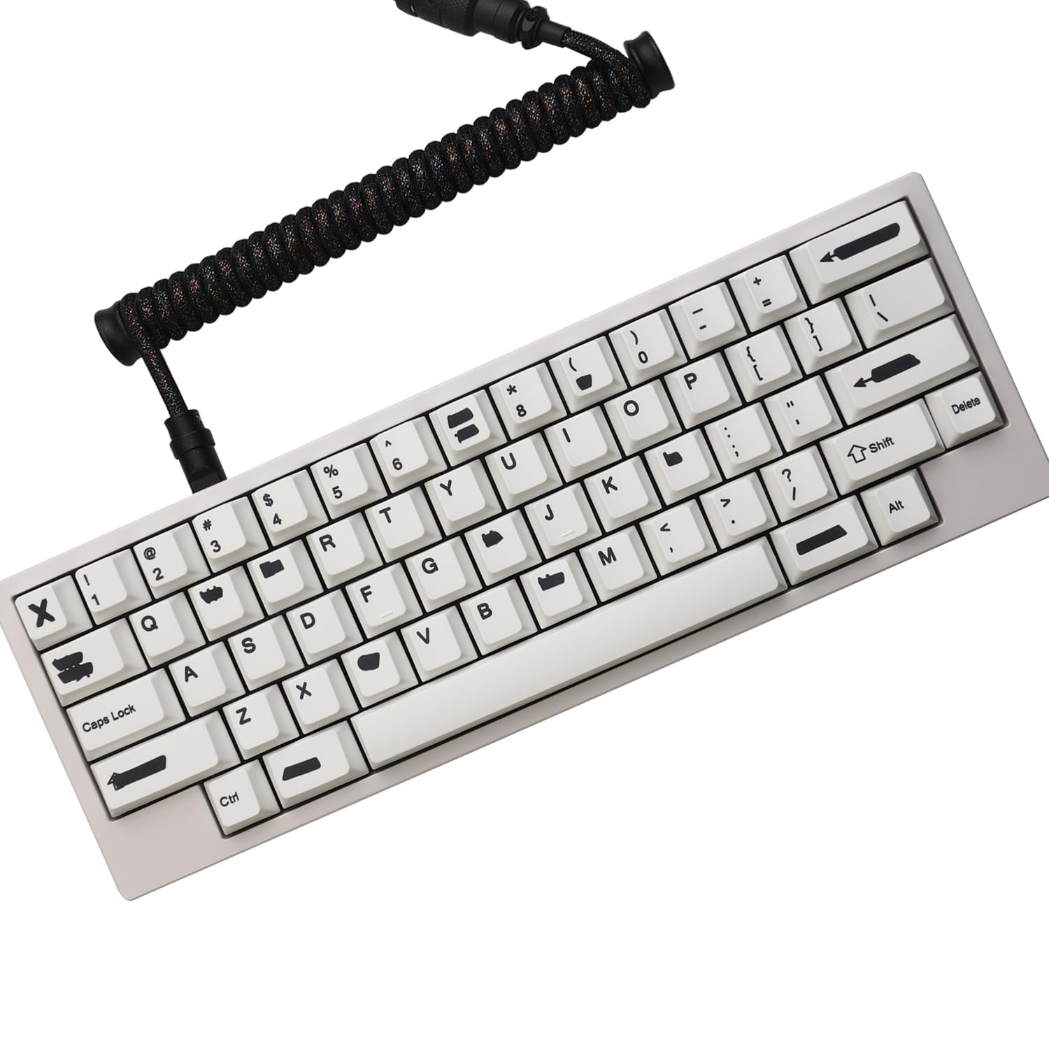 Auguri Redacted Keycaps Pbt Black On White Keycaps For Keyboard 60% 65% 75% Cherry Profile Dye Sub Custom Gaming Keyboard Bow Ke