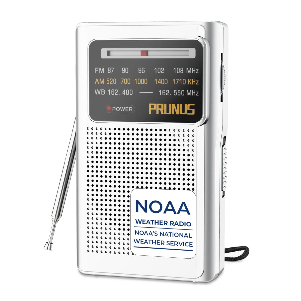 Pocket Noaa Weather Radio, Am Fm Radio Battery Operated By 2 Aa Transistor Radio With Best Reception,Stereo Earphone Jack, For Emergency,Hurricane,Running, Walking,Home (Silver) Prunus