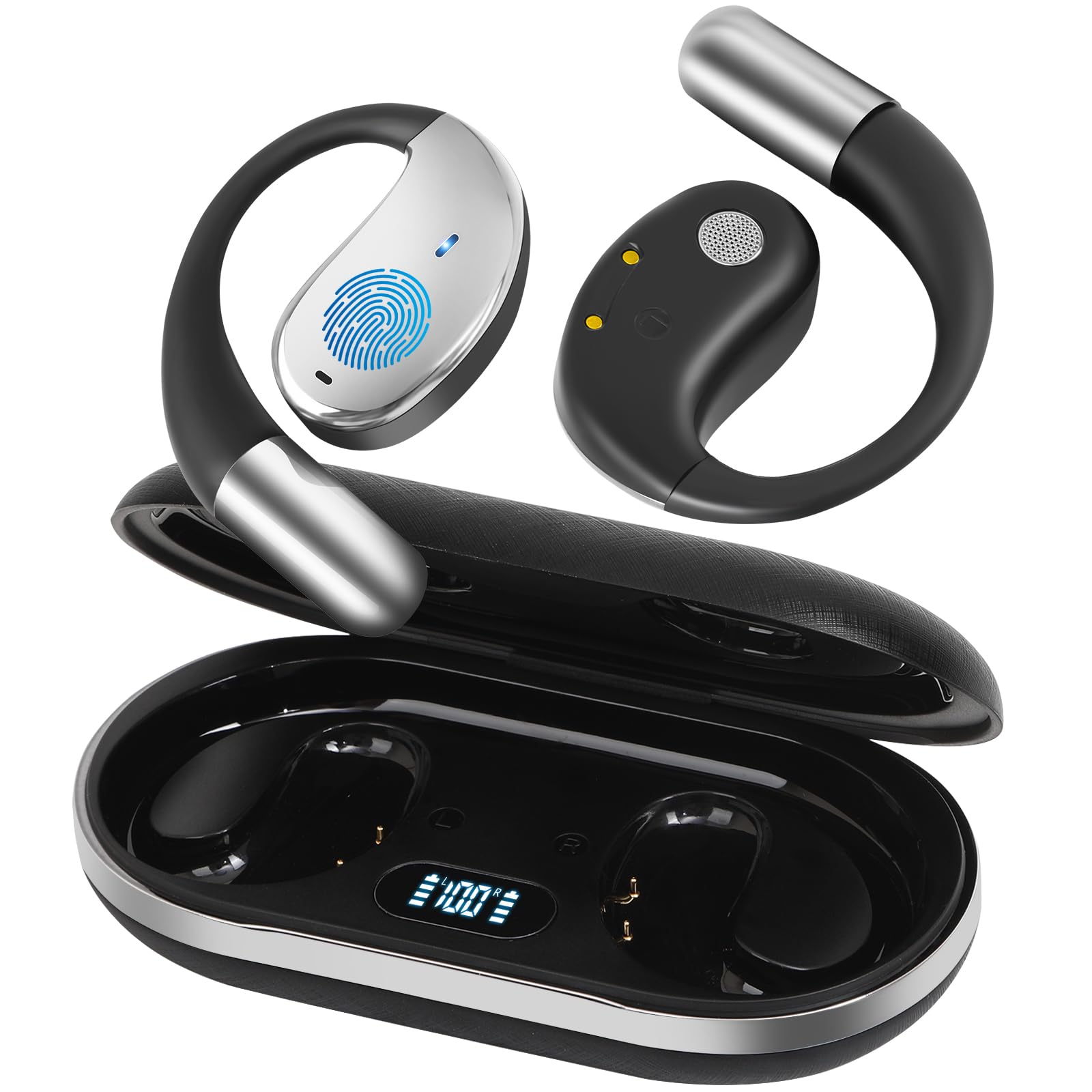 Ai Language Translation Wireless Earbuds Bluetooth 5.4 Real Time Open Ear Headphones, Translator For 144 Languages & Accents,Led