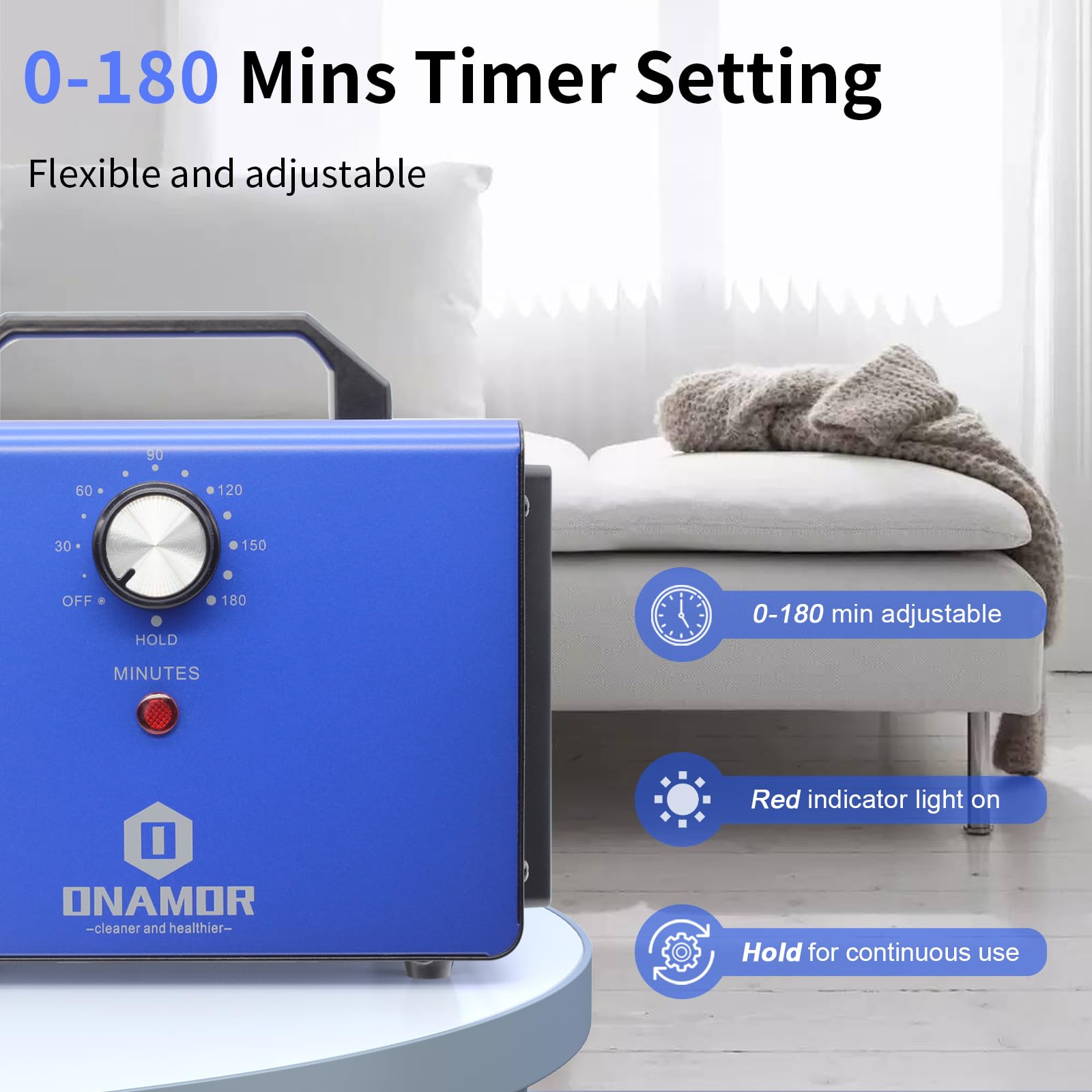 Onamor Ozone Generator 22000 Mg/H, Ozone Machine Odor Removal, Ozone Ionizer Deodorizer, High Efficiency Ozone Odor Eliminator F