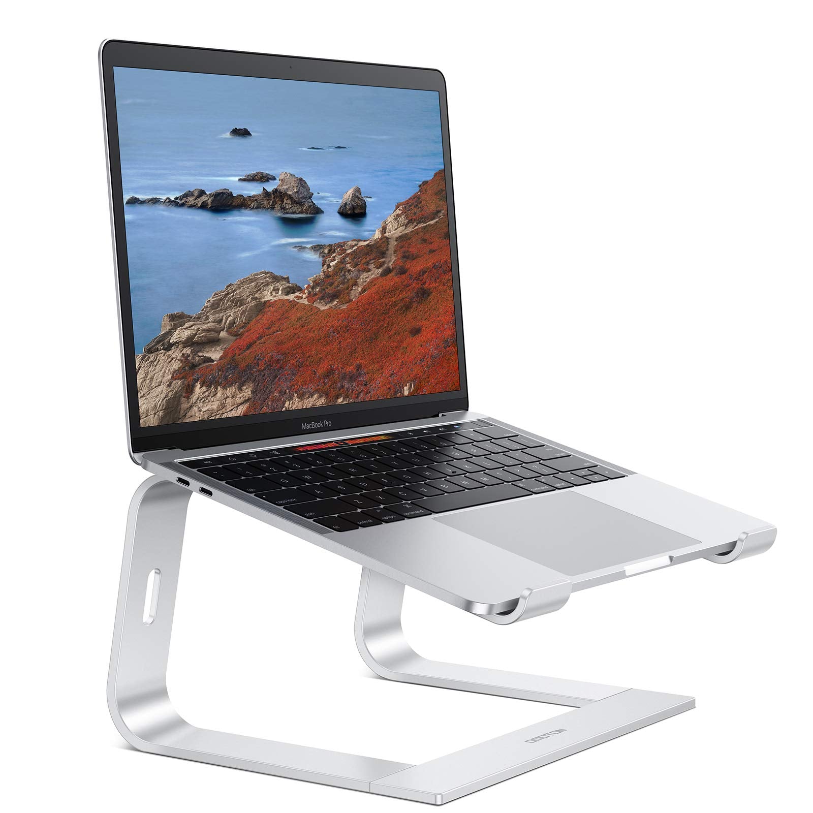 Omoton Laptop Stand, Detachable Laptop Mount, Aluminum Laptop Holder Stand For Desk, Compatible With Macbook Air/Pro, Dell, Hp, Lenovo And All Laptops (11 16 Inch), Silver