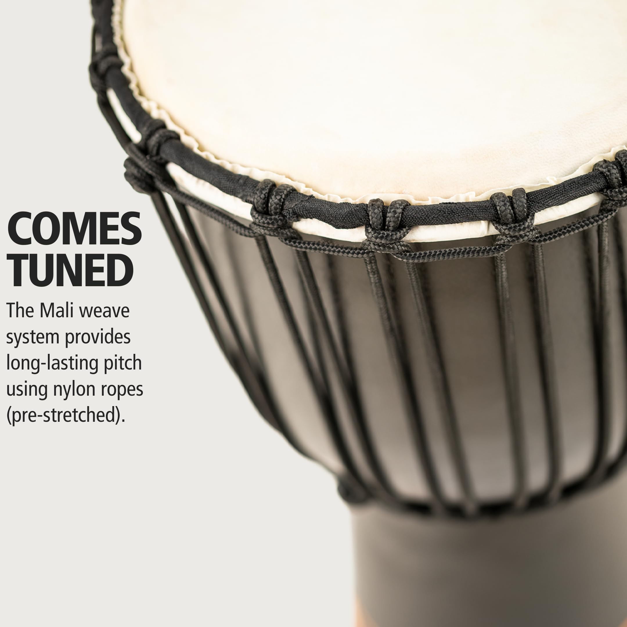 Meinl Percussion Djembe Hand Drum Circle Instrument, Carved Mahogany Headliner Series � Not Made In China � African Mali Weave Ropes, 2 Year Warranty, Congo, Medium (Hdj1 M)