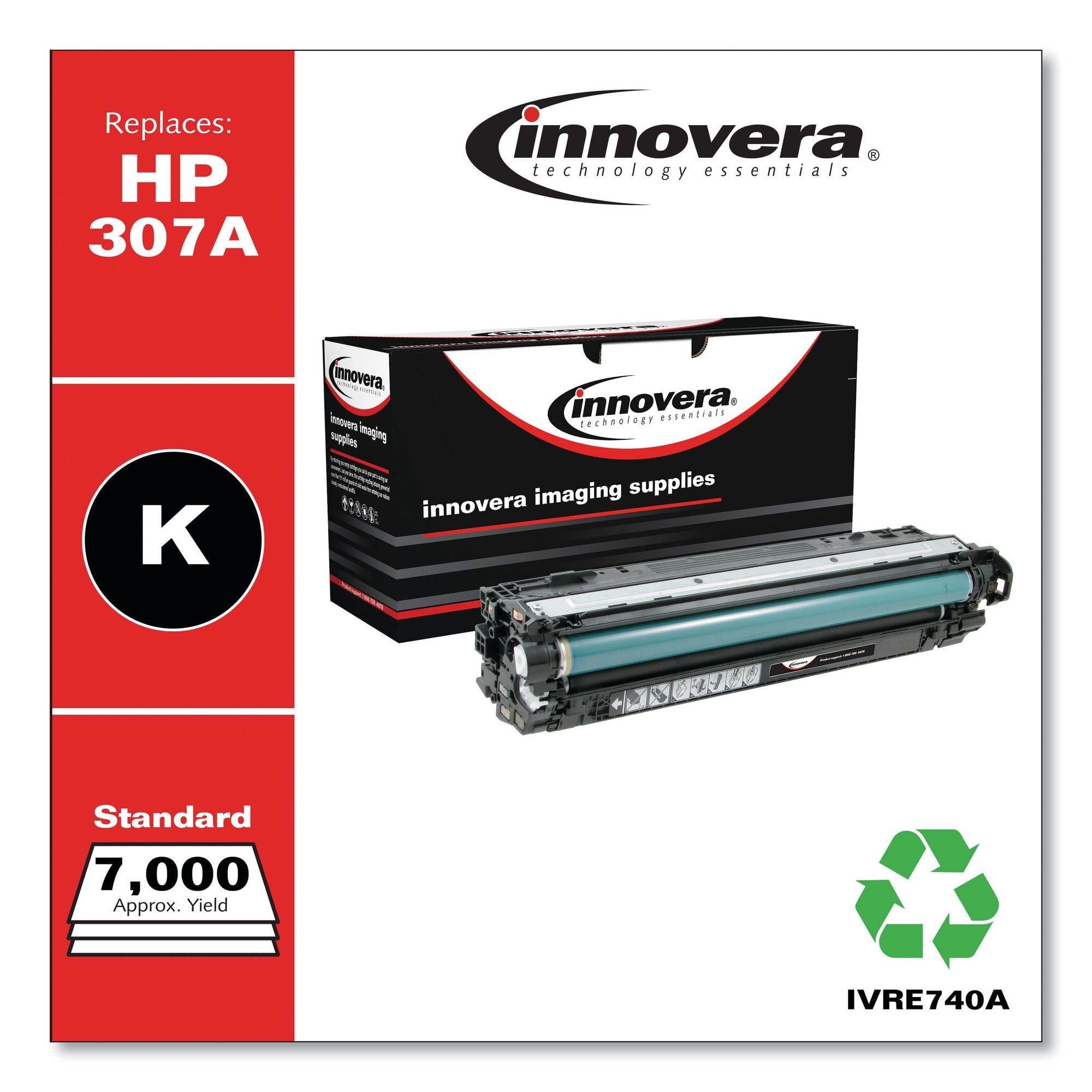 Innovera Ivre740A 7000 Page Yield, Replacement For Hp 307A (Ce740A), Remanufactured Toner   Black