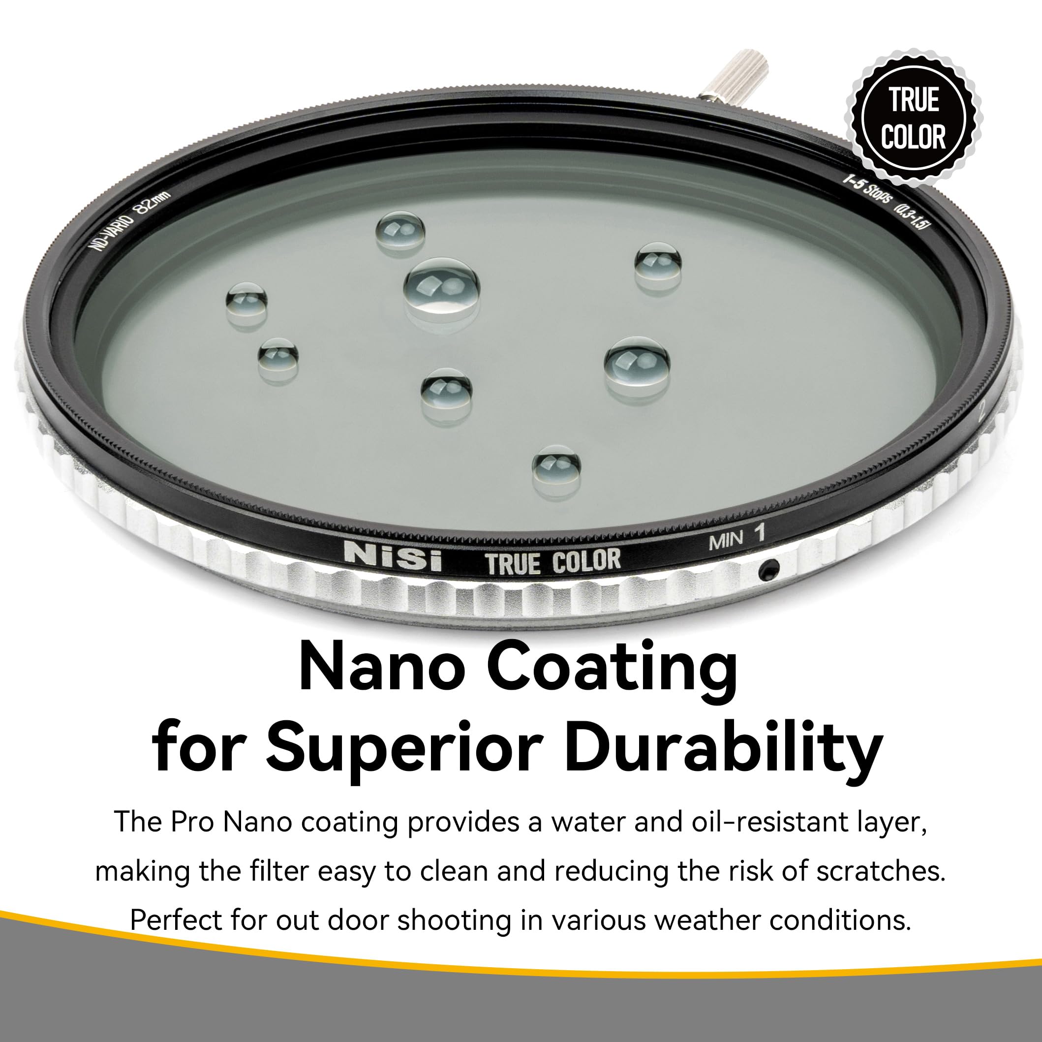Nisi 55Mm True Color Nd Vario 1 5 Stops (0.3 1.5), Variable Nd Nd2 Nd32, Nano Coating With Optical Glass