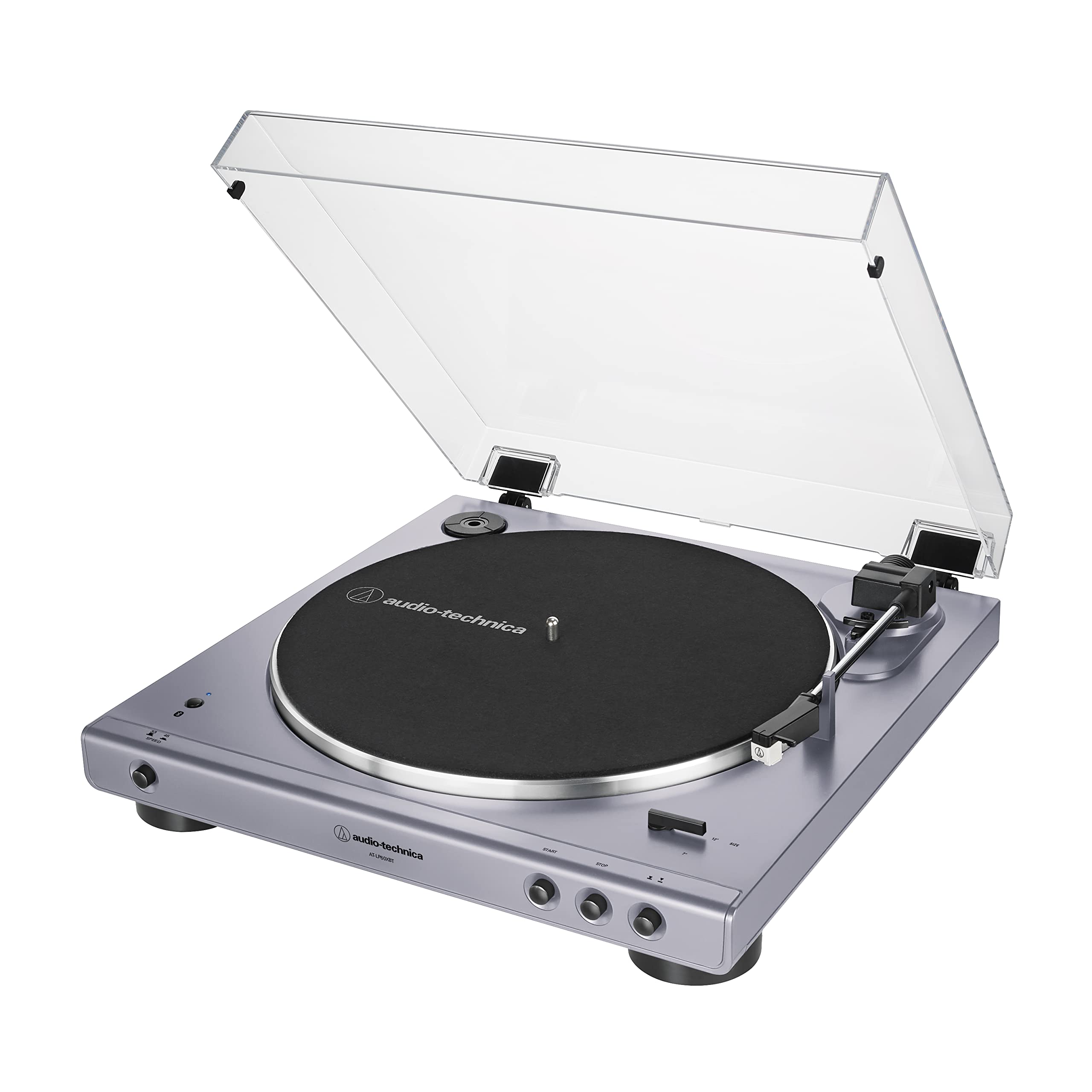 Audio Technica At Lp60Xbt Fully Automatic Bluetooth Belt Drive Stereo Turntable, Lilac, Hi Fi, 2 Speed, Dust Cover, Anti Resonan